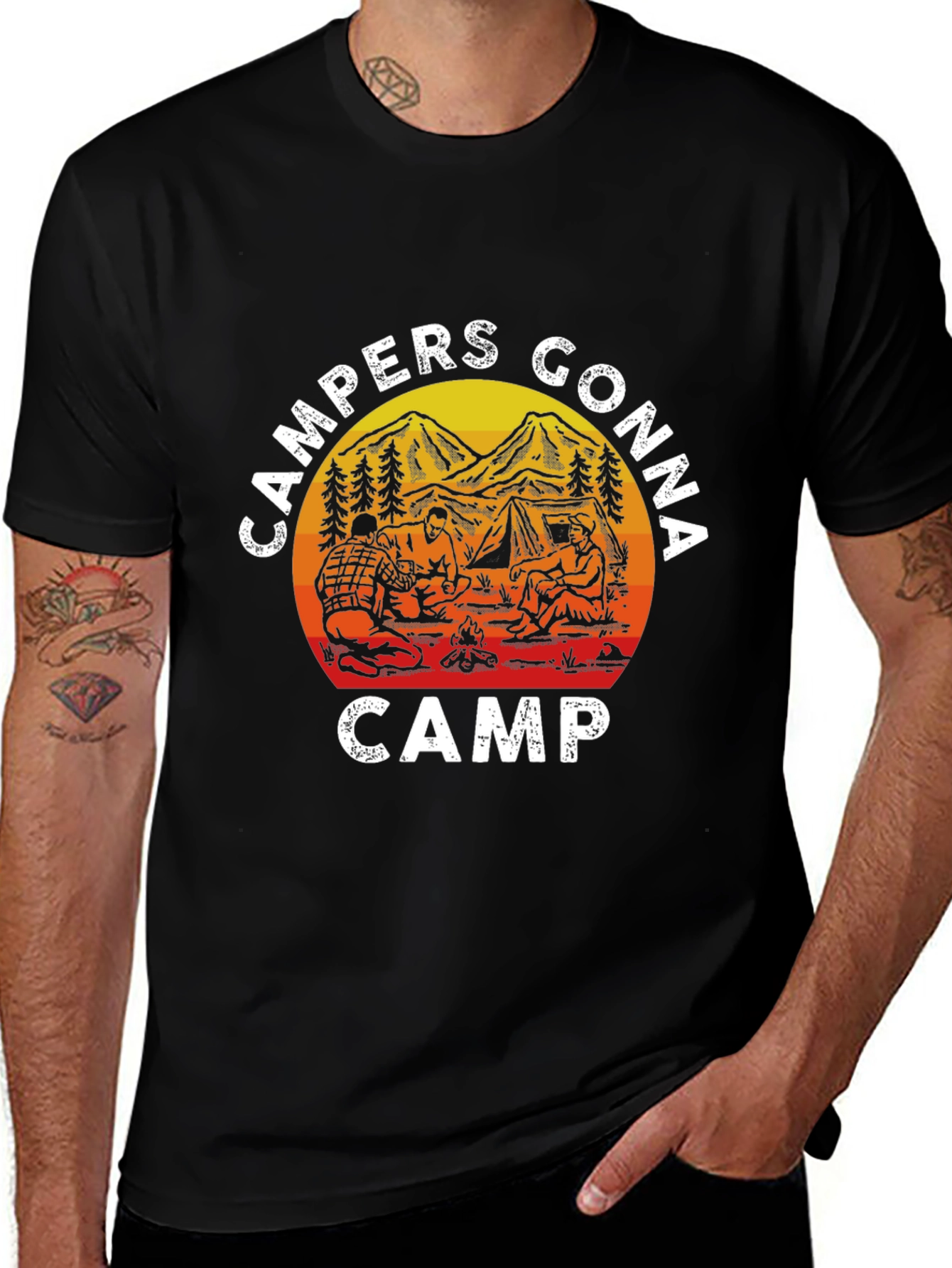 Campers Gonna Camp T-Shirt - Black