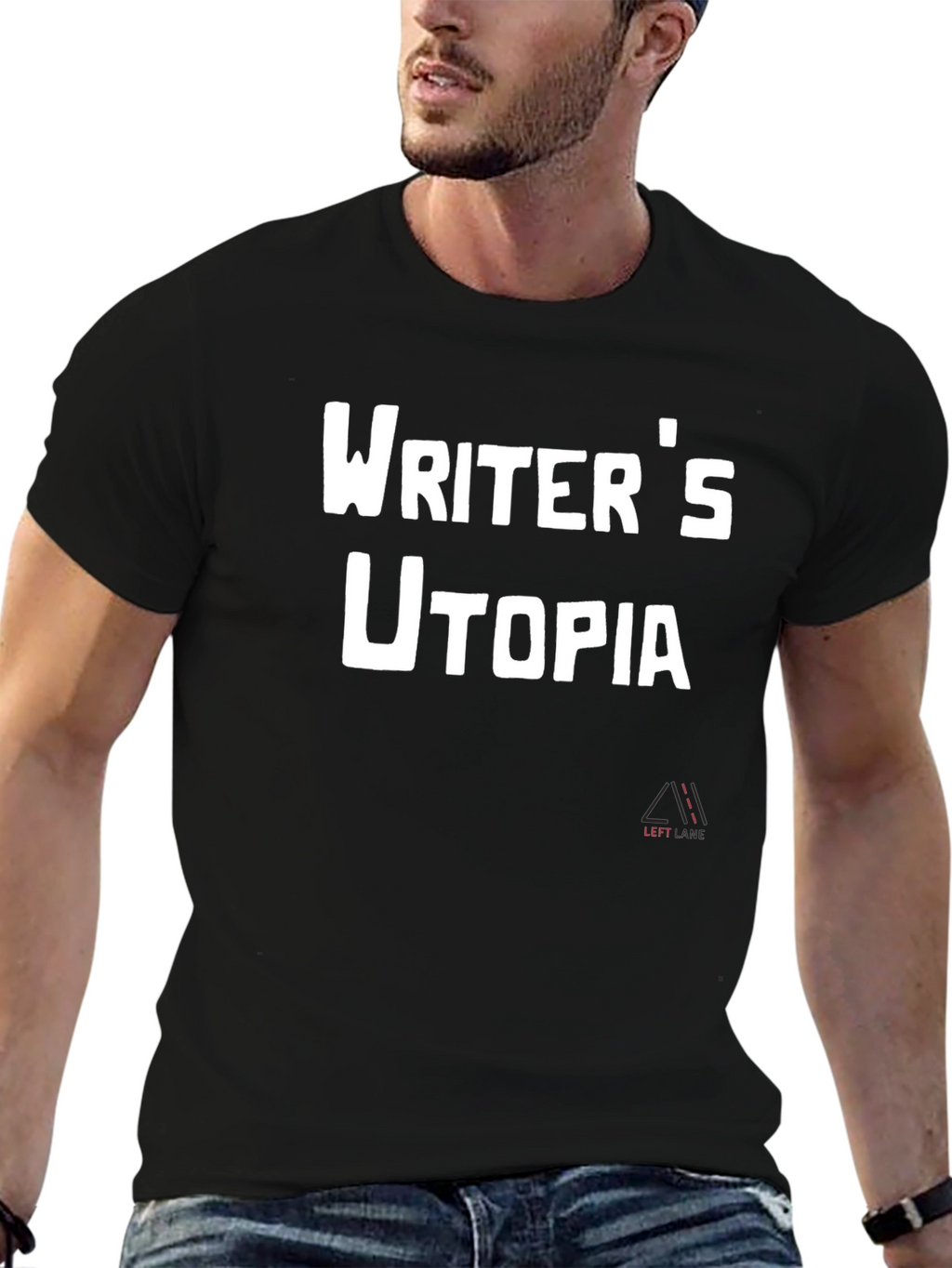 Writers Utopia Black Graphic Tee
