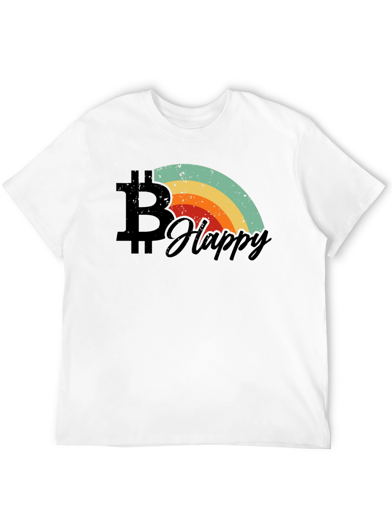 Bitcoin Happy Rainbow Graphic Tee - Black