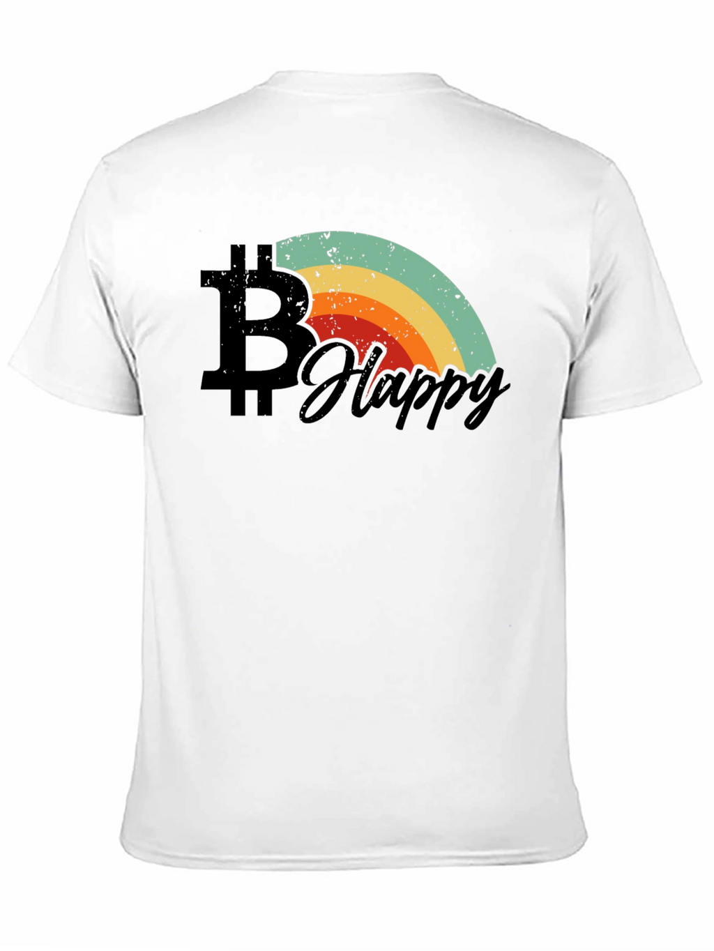 Bitcoin Happy Rainbow Graphic Tee - Black