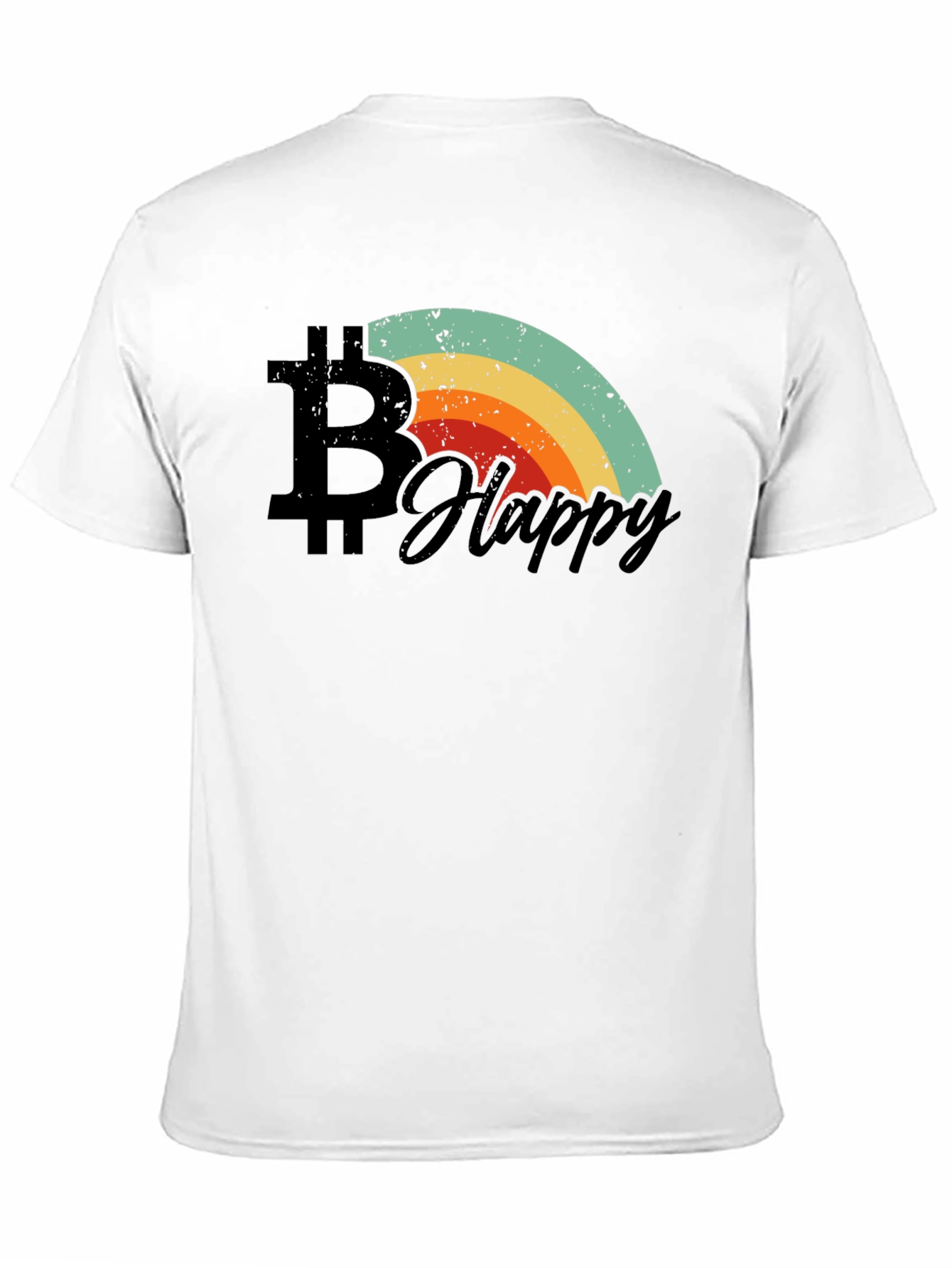 Bitcoin Happy Rainbow Graphic Tee - Black