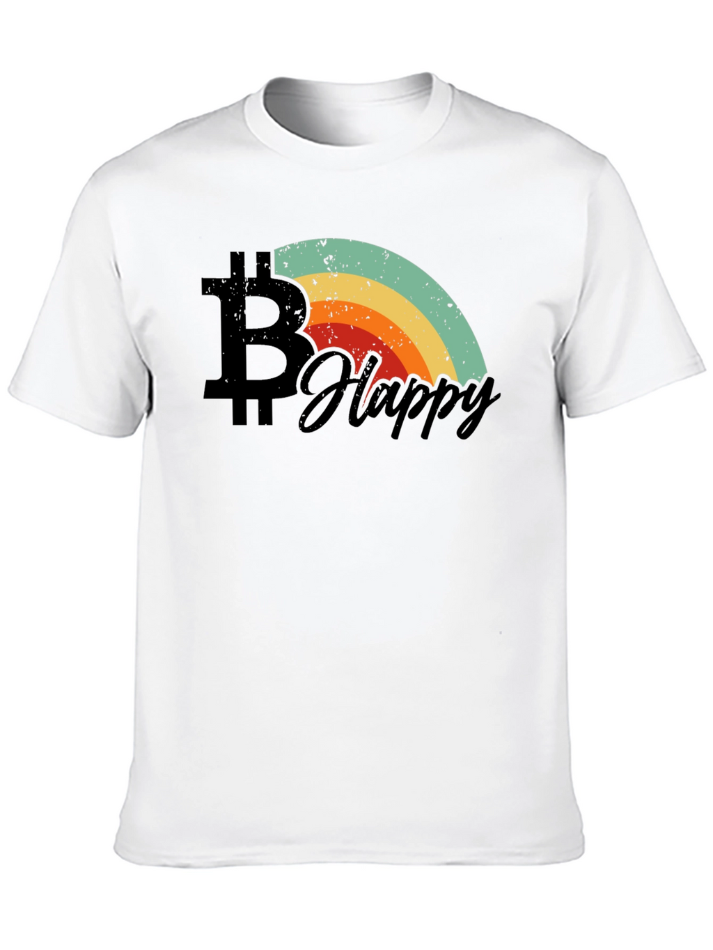 Bitcoin Happy Rainbow Graphic Tee - Black