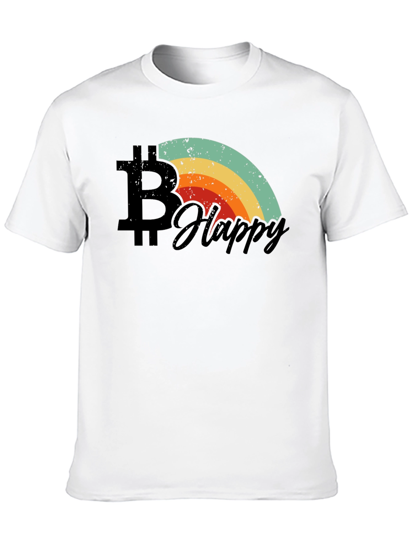 Bitcoin Happy Rainbow Graphic Tee - Black