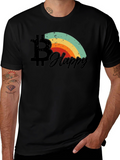 Bitcoin Happy Rainbow Graphic Tee - Black