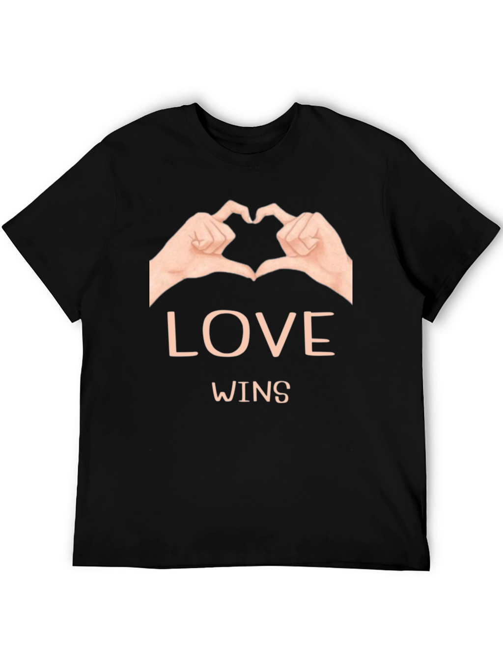 Love Wins Graphic Tee - Black Cotton Casual Shirt