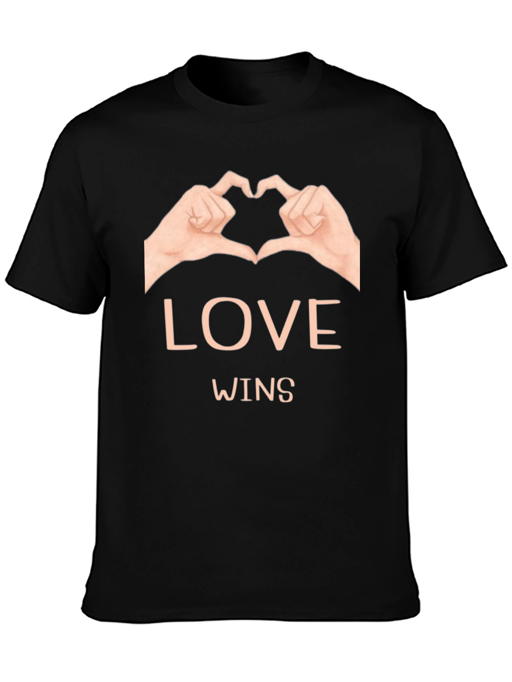 Love Wins Graphic Tee - Black Cotton Casual Shirt