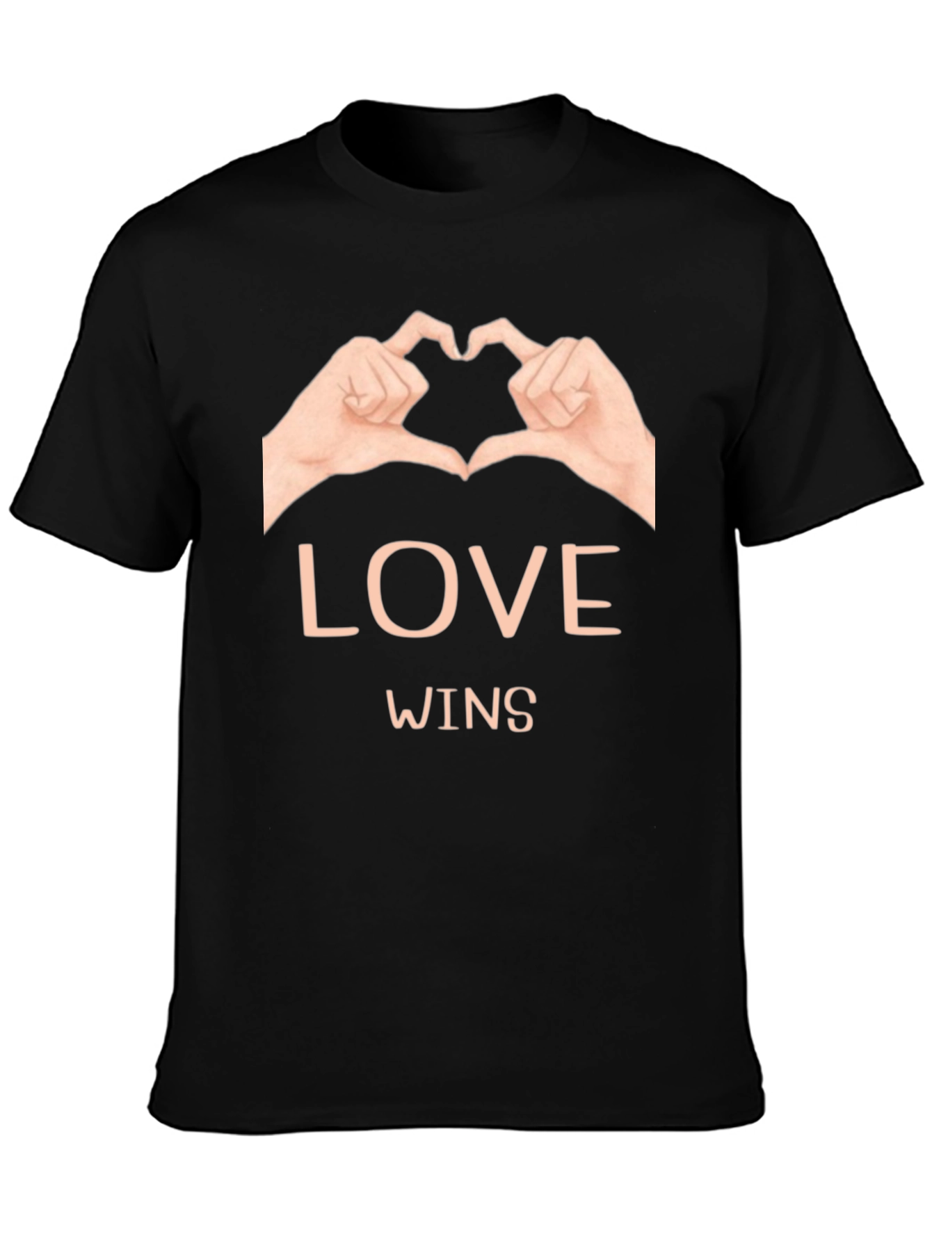 Love Wins Graphic Tee - Black Cotton Casual Shirt
