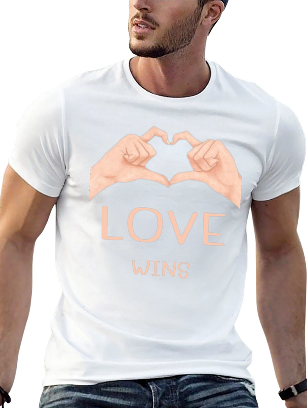 Love Wins Graphic Tee - Black Cotton Casual Shirt