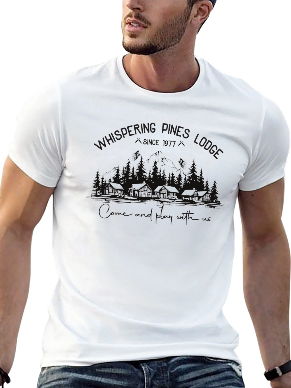 Whispering Pines Lodge Graphic T-Shirt