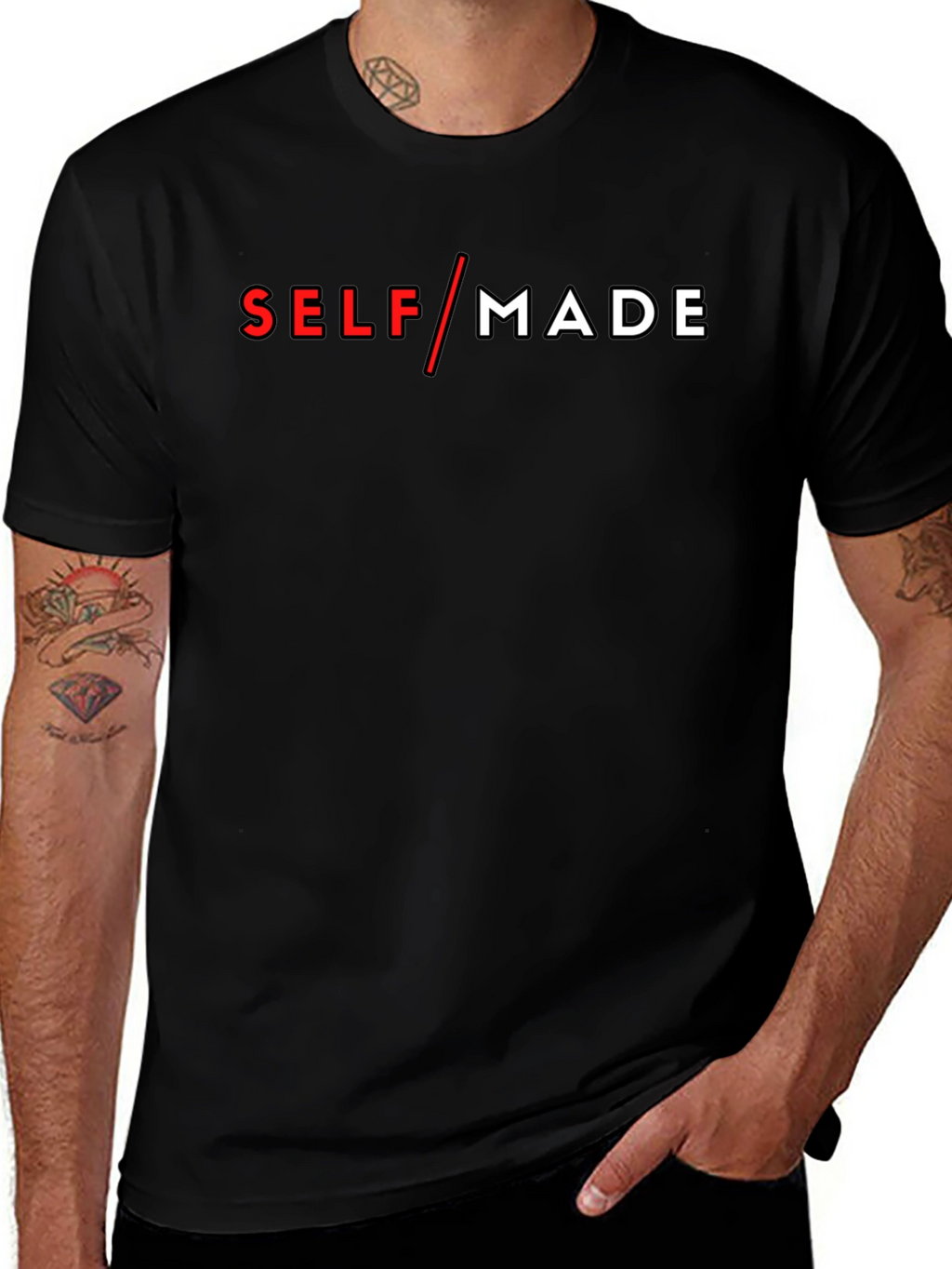 Self Made Black Graphic Tee