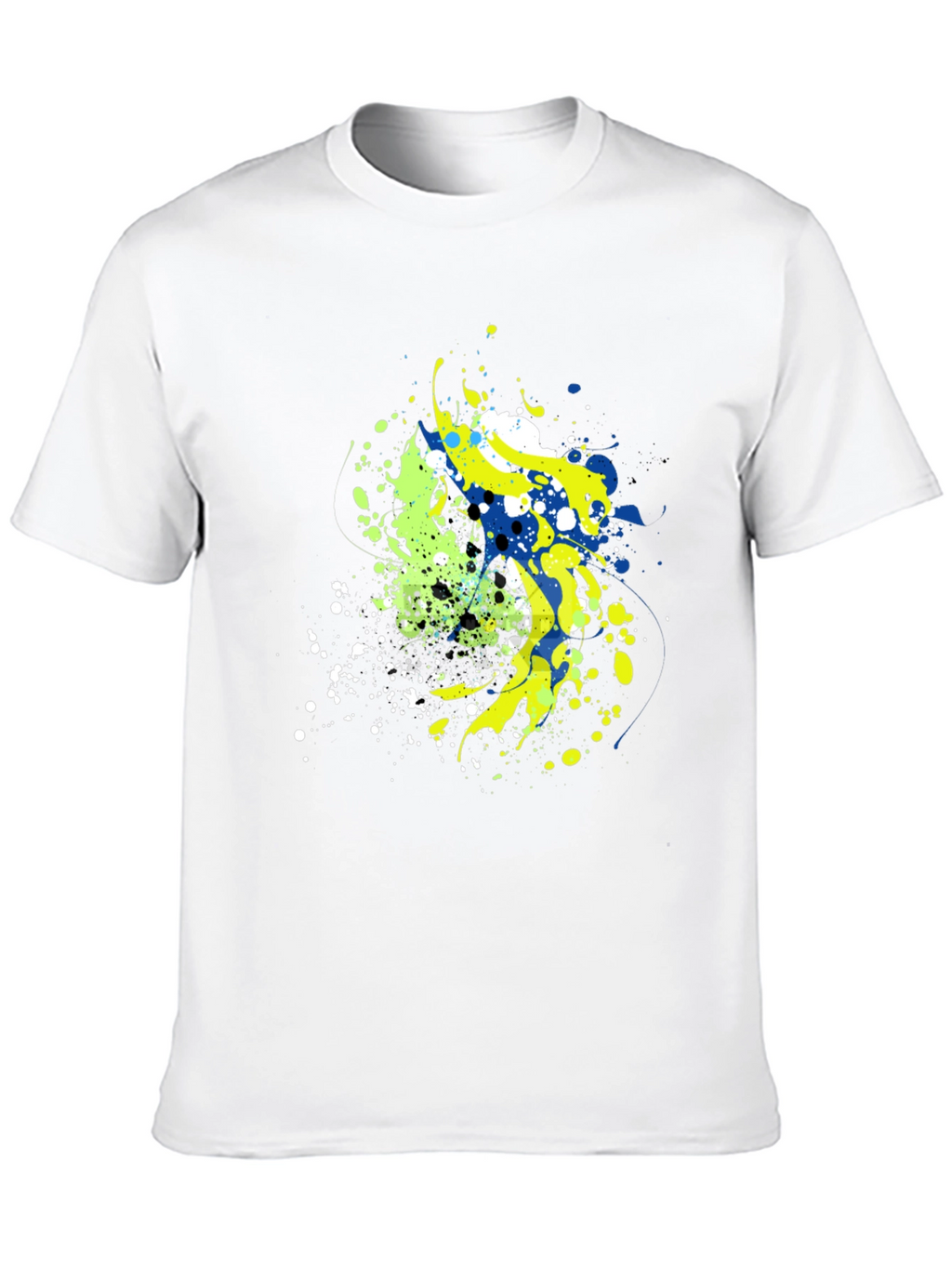 Abstract Splatter Graphic Mens Black T-Shirt