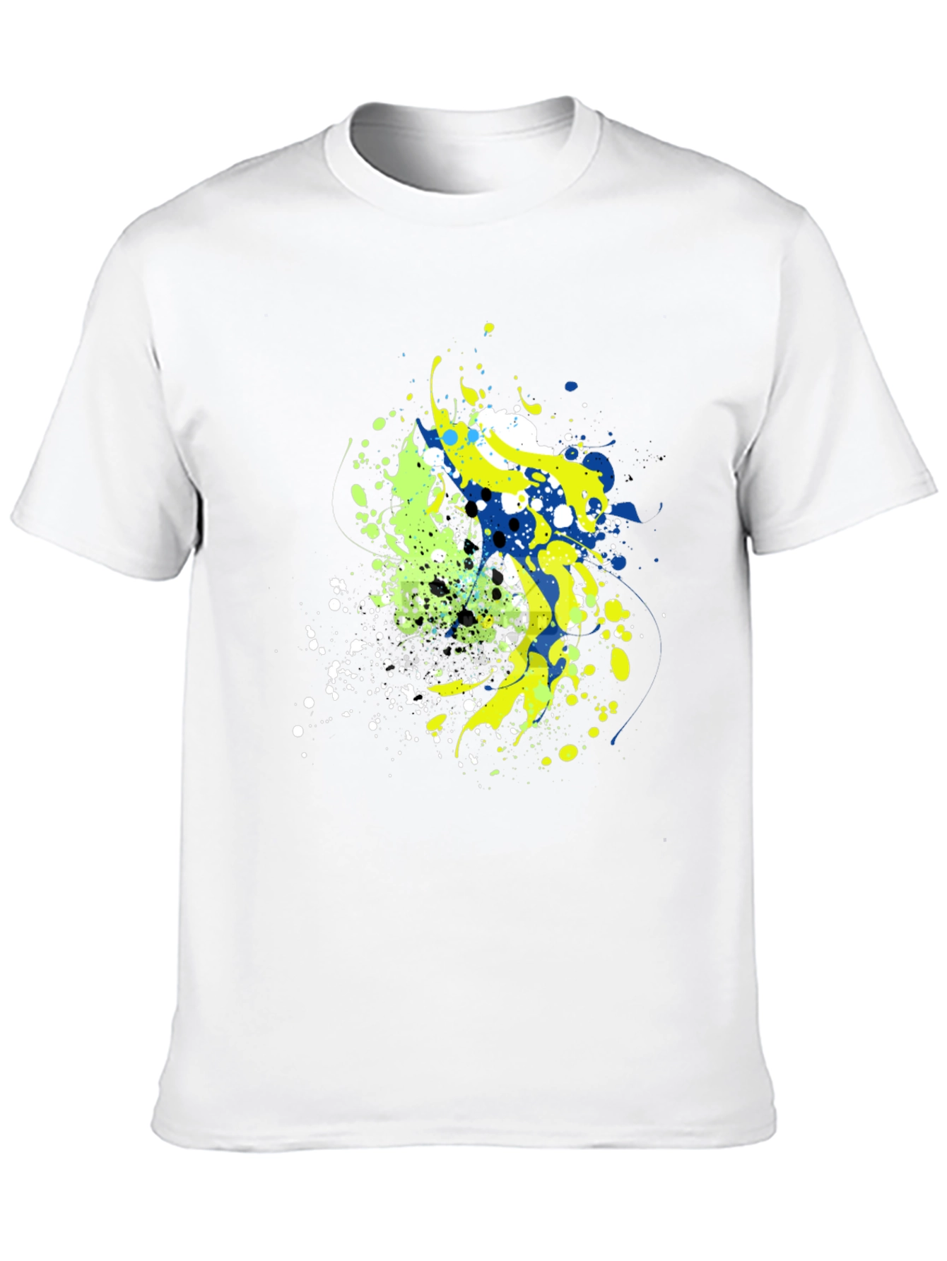 Abstract Splatter Graphic Mens Black T-Shirt