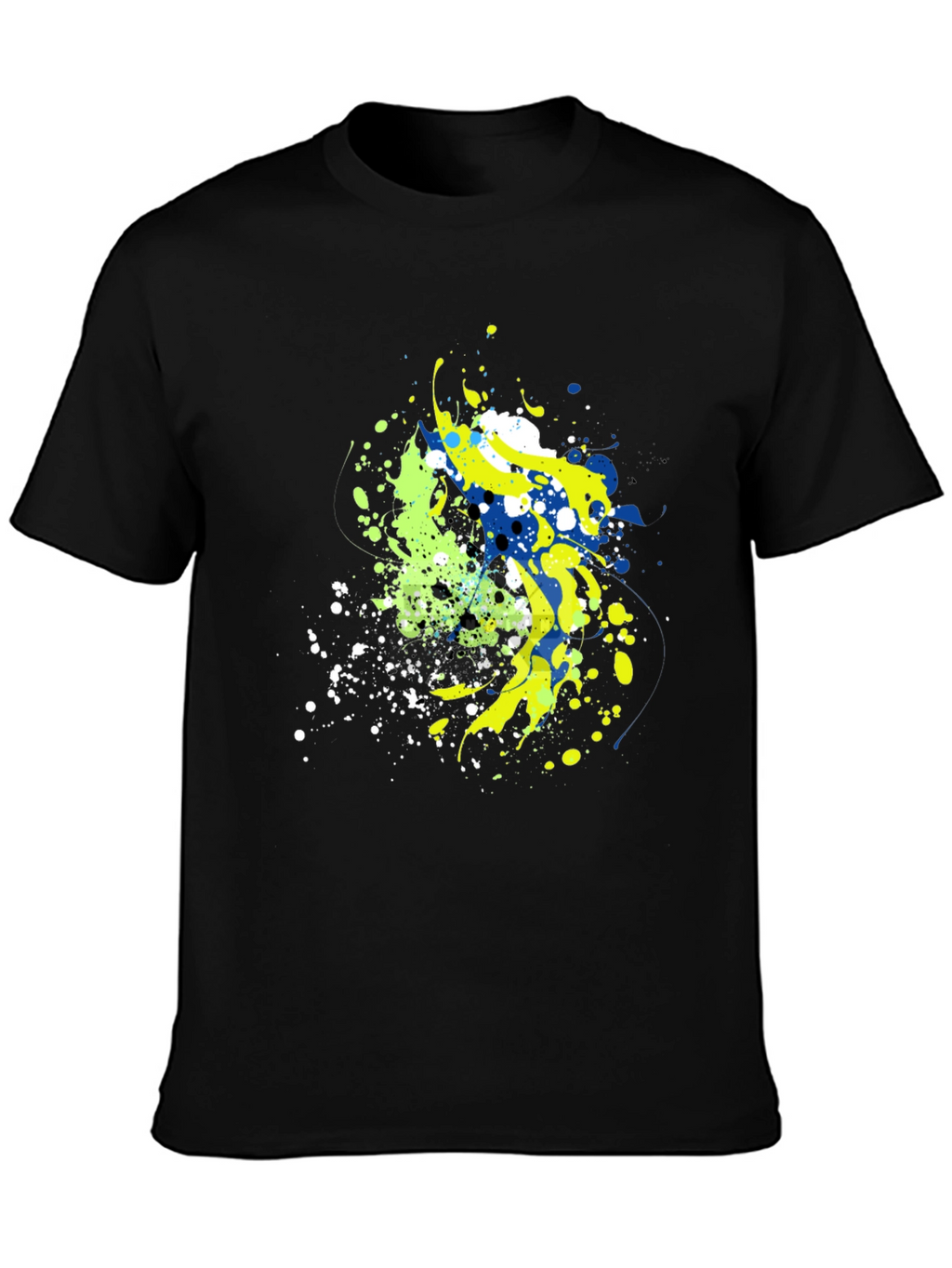 Abstract Splatter Graphic Mens Black T-Shirt