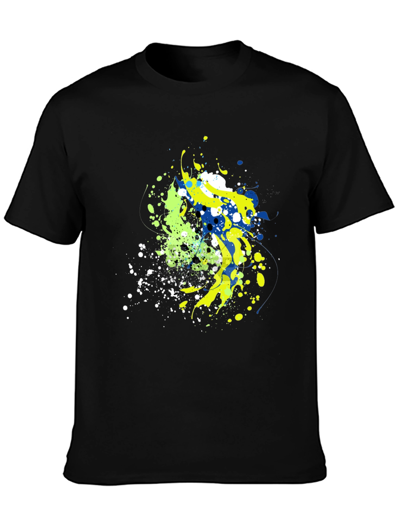 Abstract Splatter Graphic Mens Black T-Shirt
