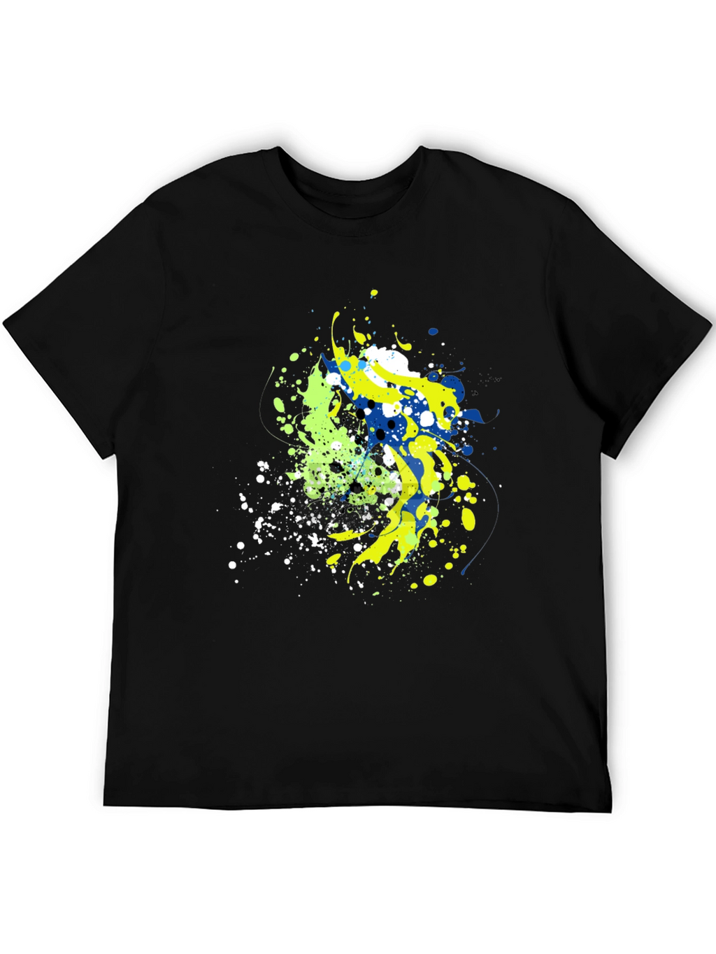 Abstract Splatter Graphic Mens Black T-Shirt