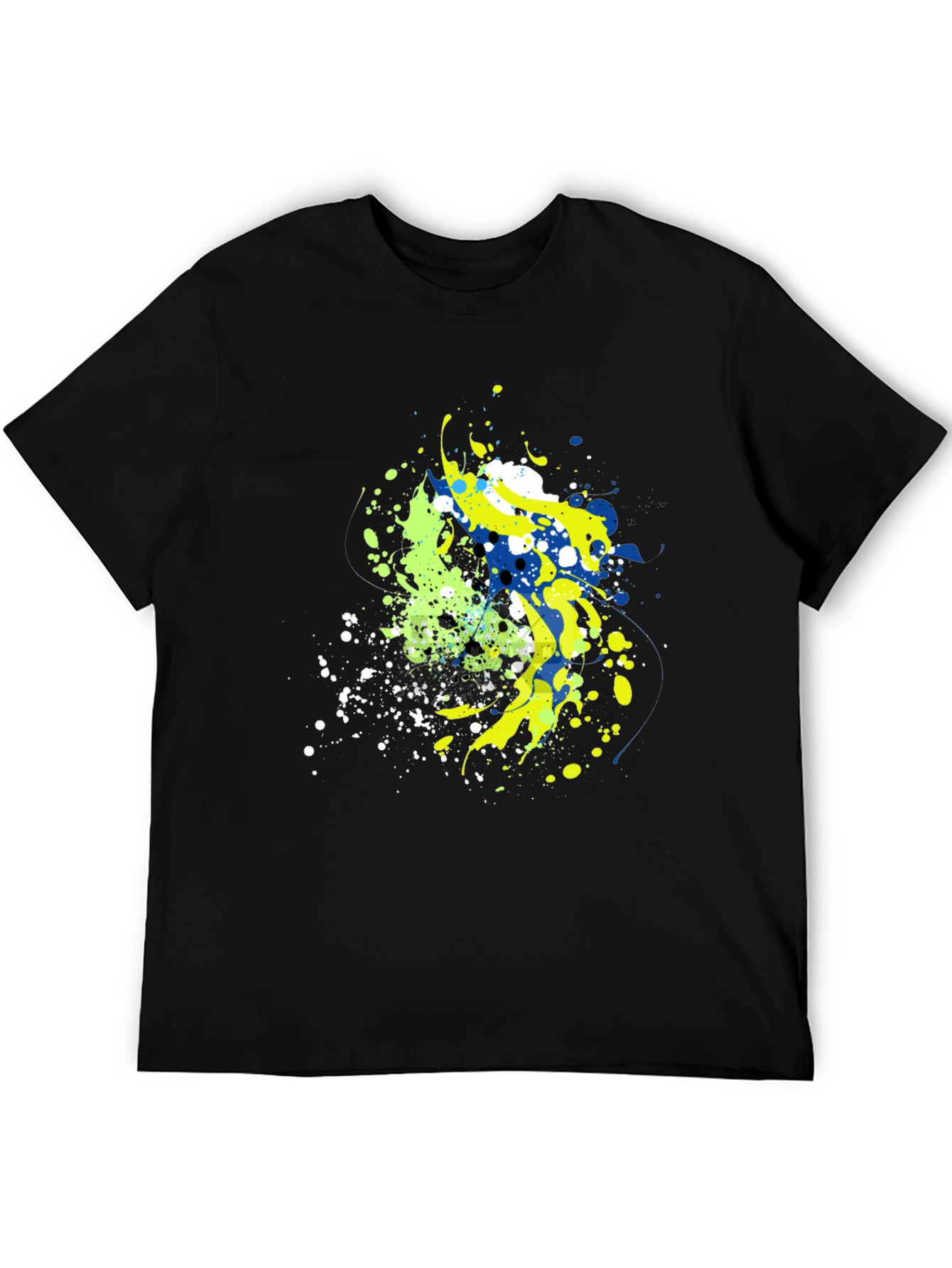 Abstract Splatter Graphic Mens Black T-Shirt