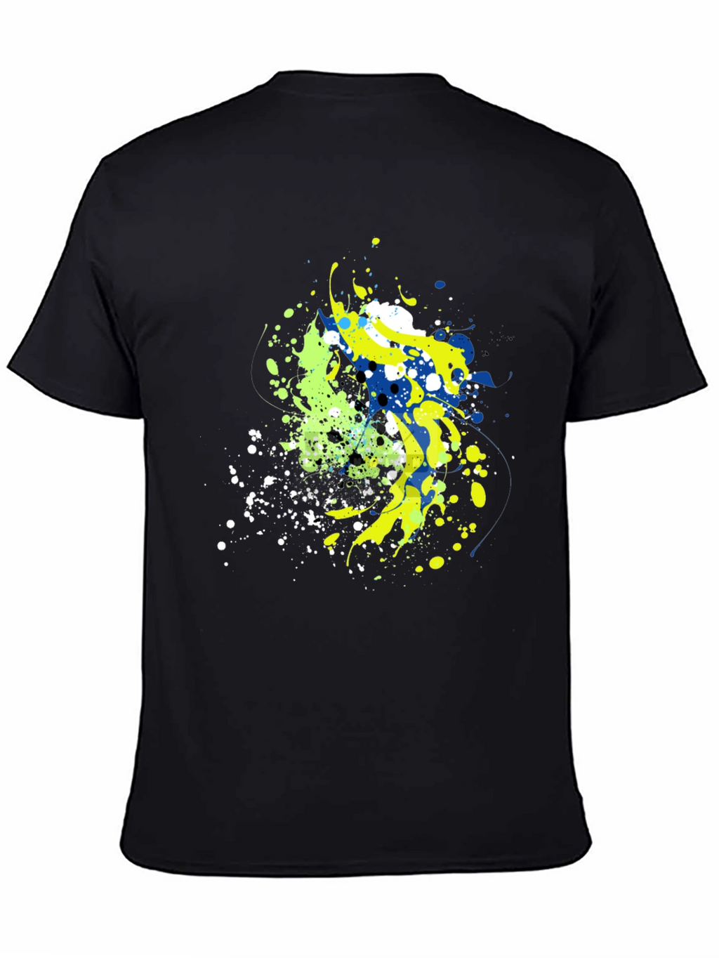 Abstract Splatter Graphic Mens Black T-Shirt