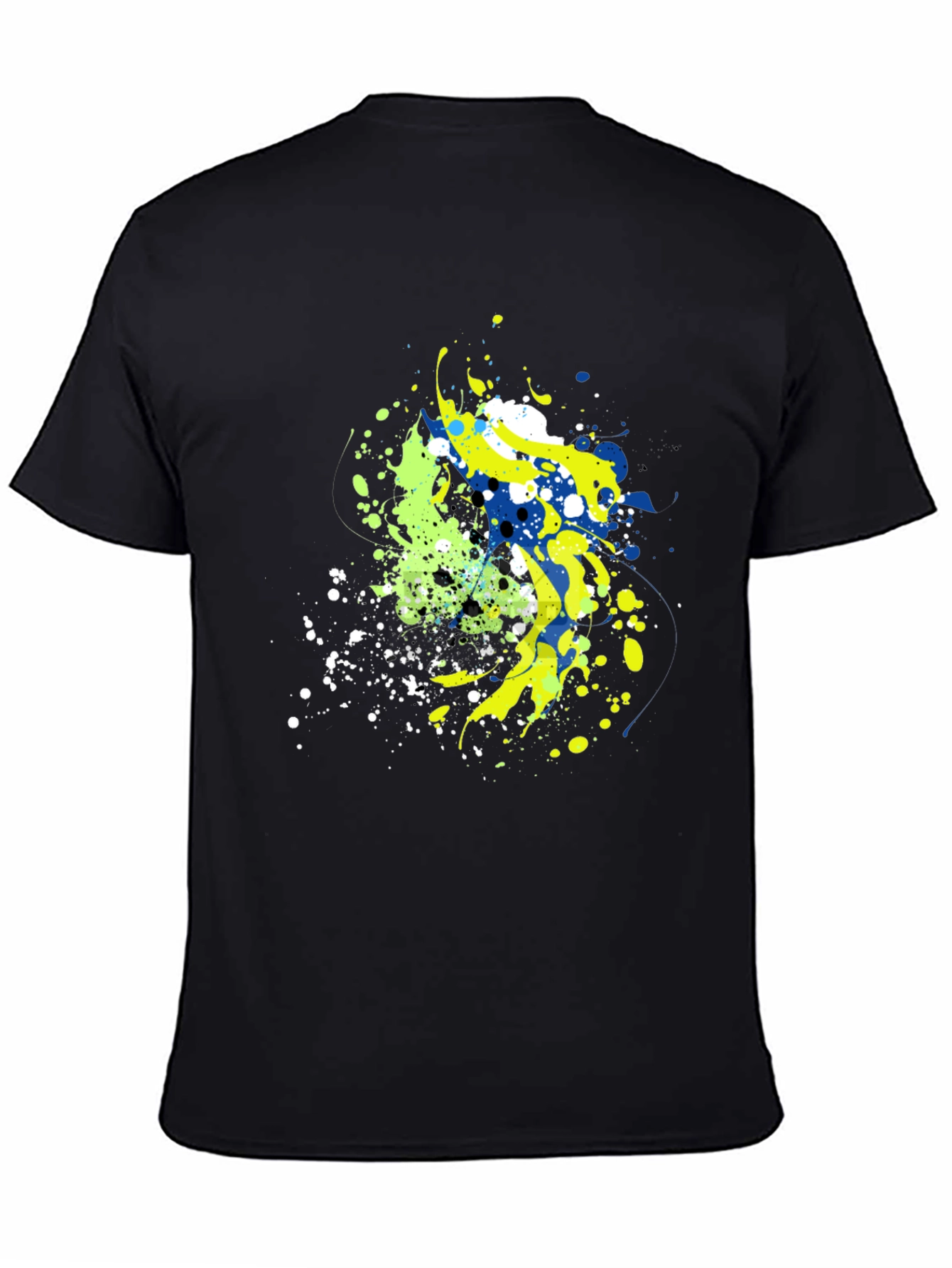 Abstract Splatter Graphic Mens Black T-Shirt
