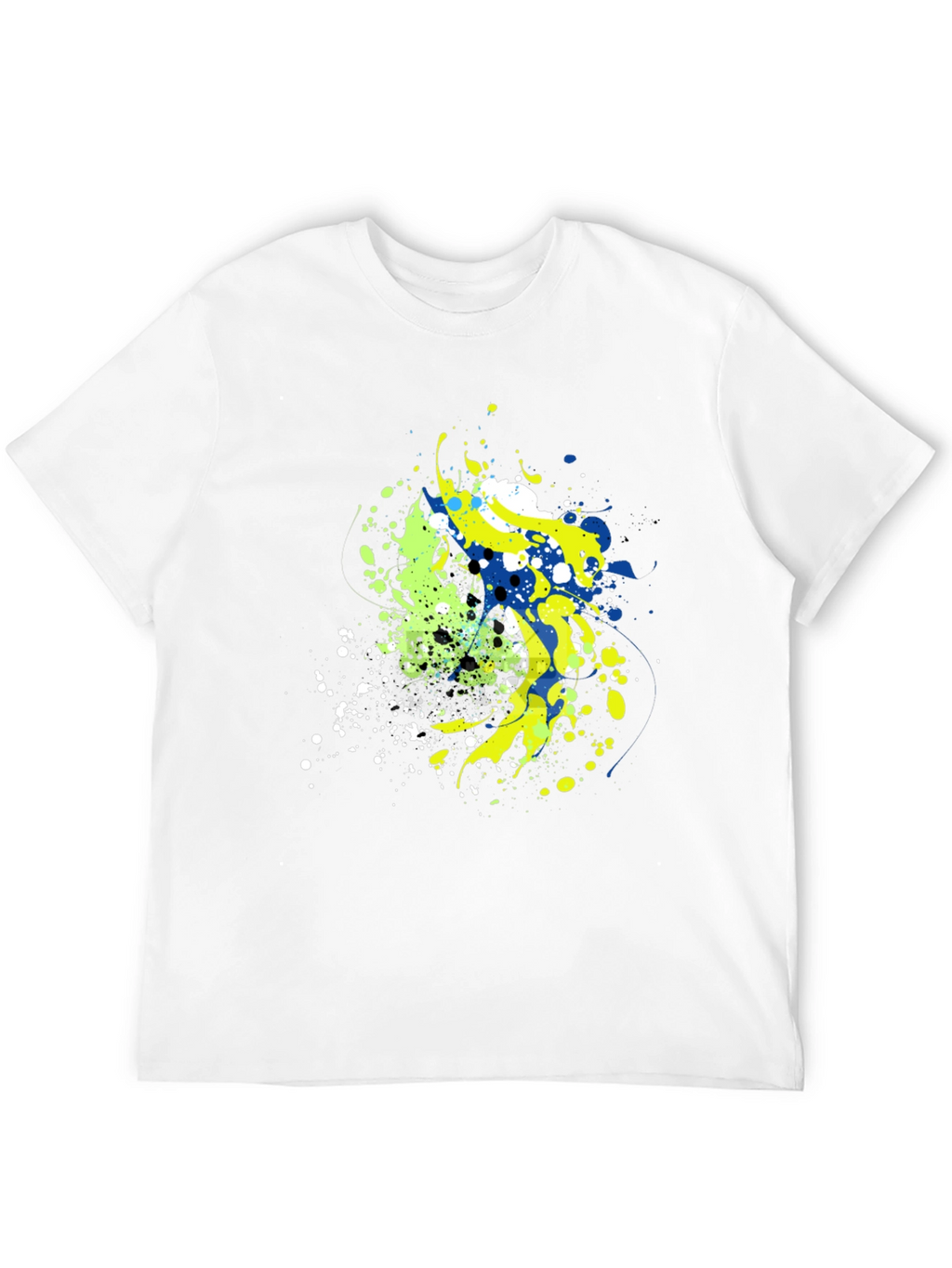 Abstract Splatter Graphic Mens Black T-Shirt