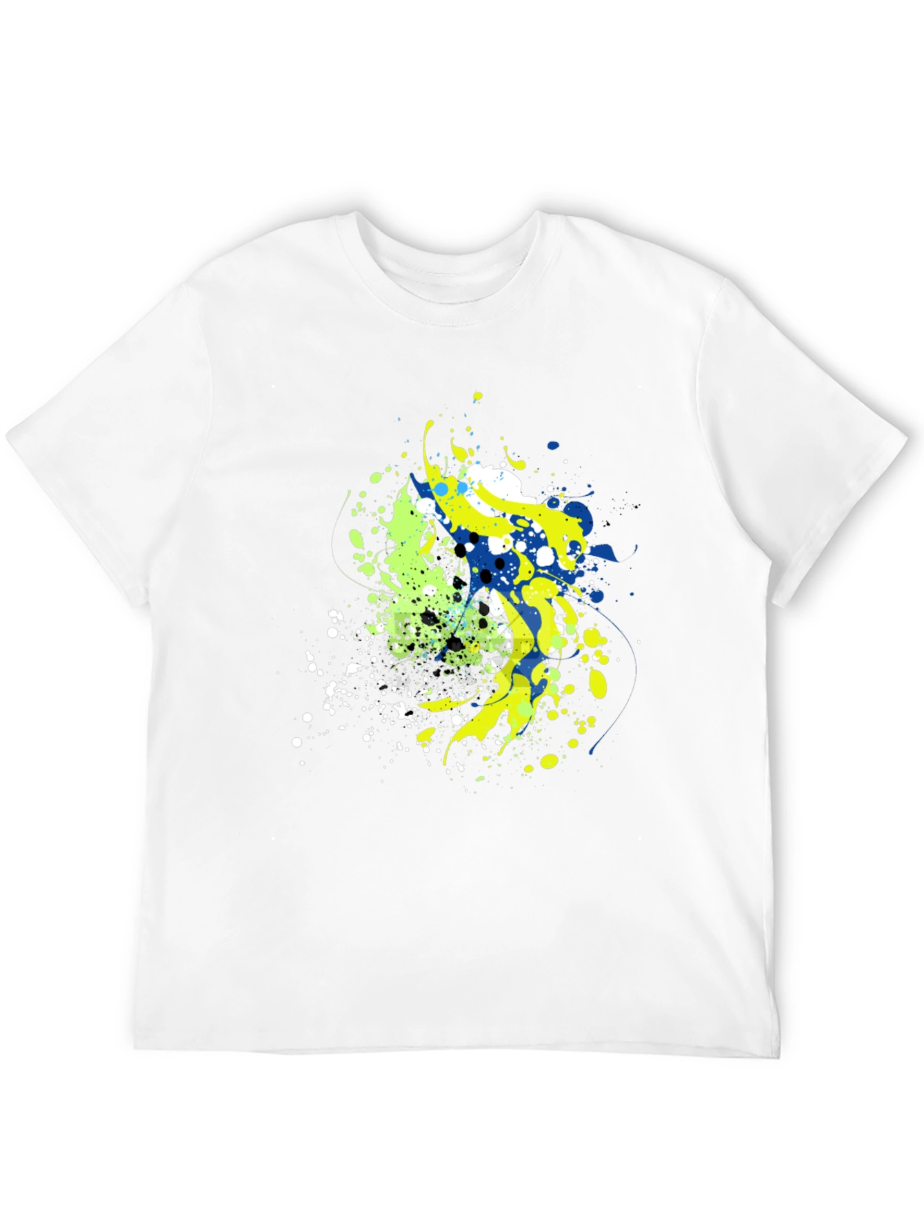Abstract Splatter Graphic Mens Black T-Shirt