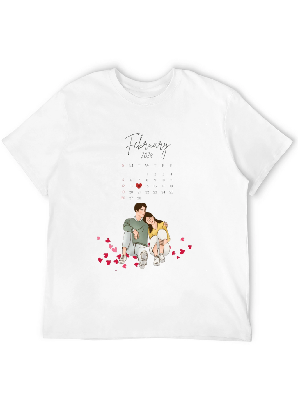 Valentines Day February 2024 Couple T-Shirt