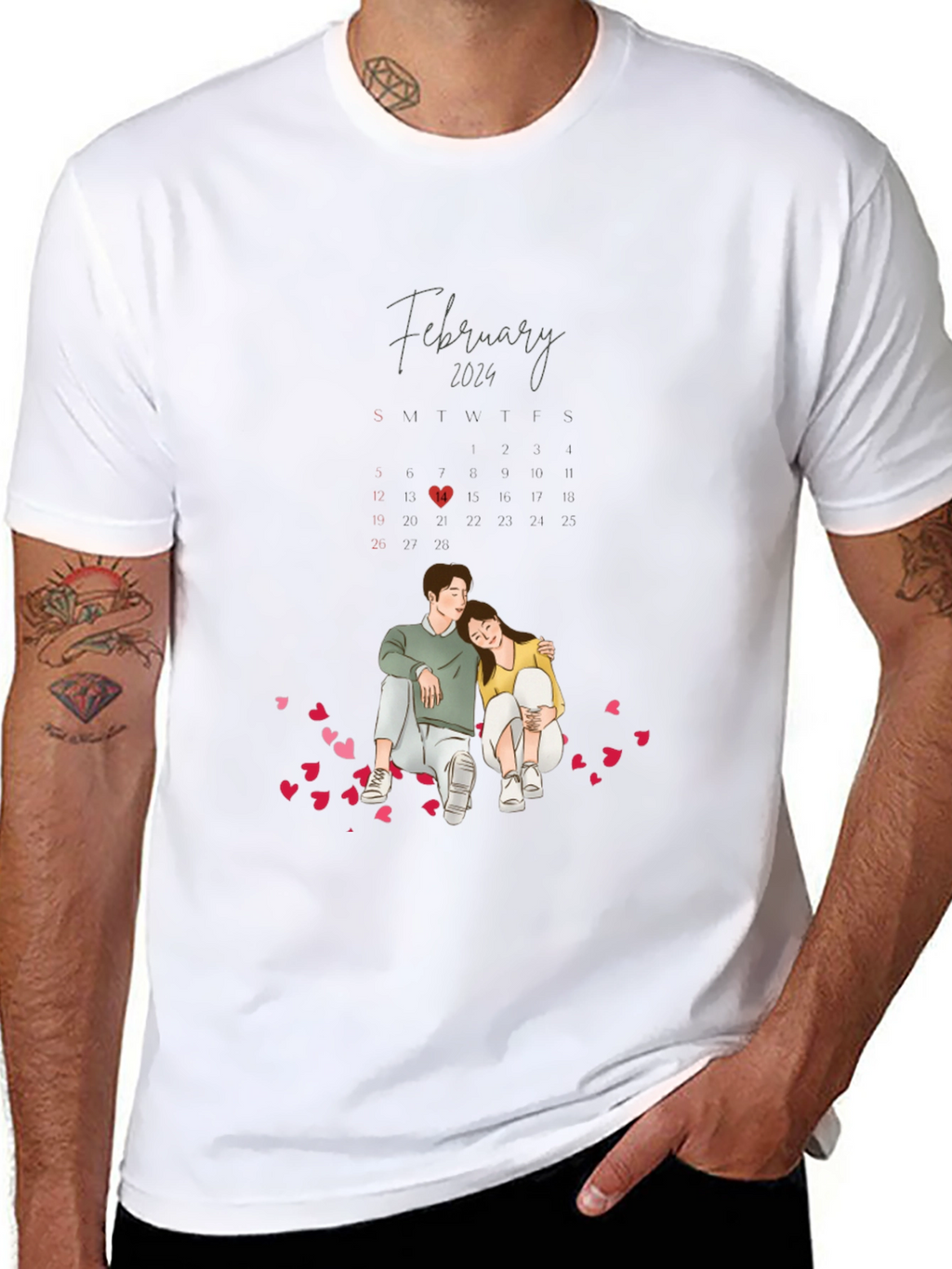 Valentines Day February 2024 Couple T-Shirt