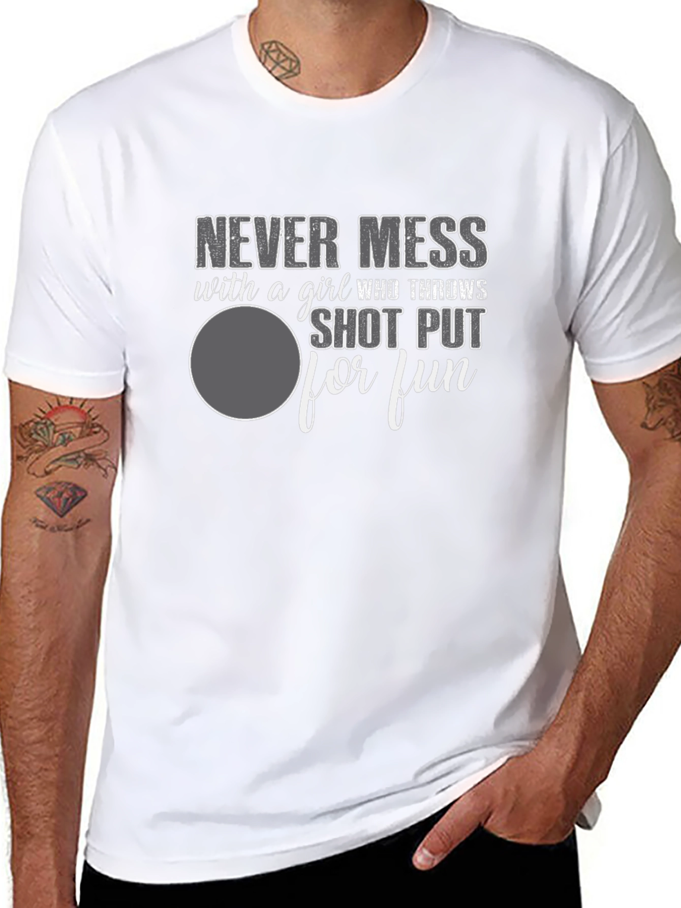 Shot Put Girl T-Shirt - Never Mess Graphic Tee