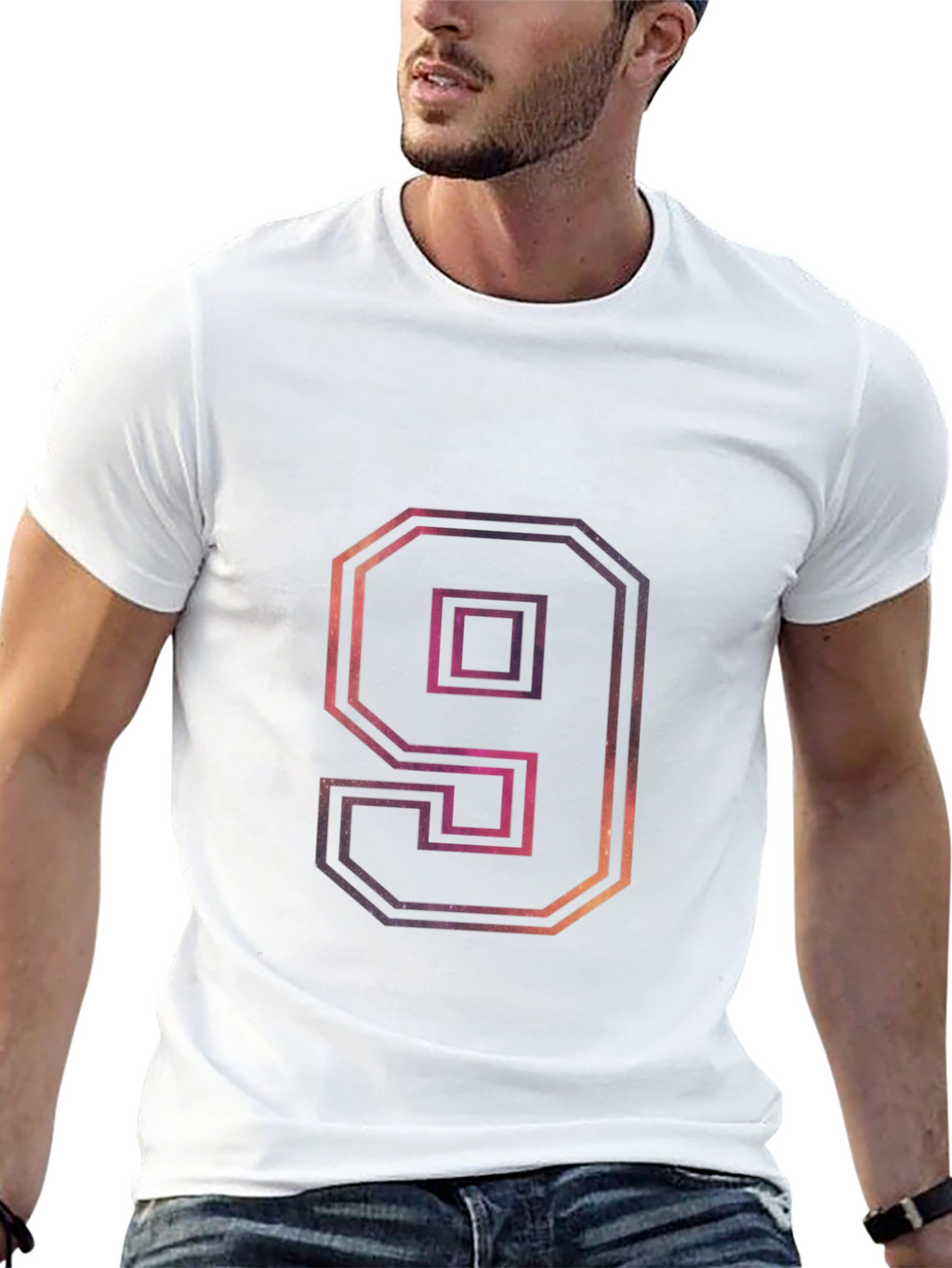Number 9 Galaxy Graphic Tee - Trendy Design