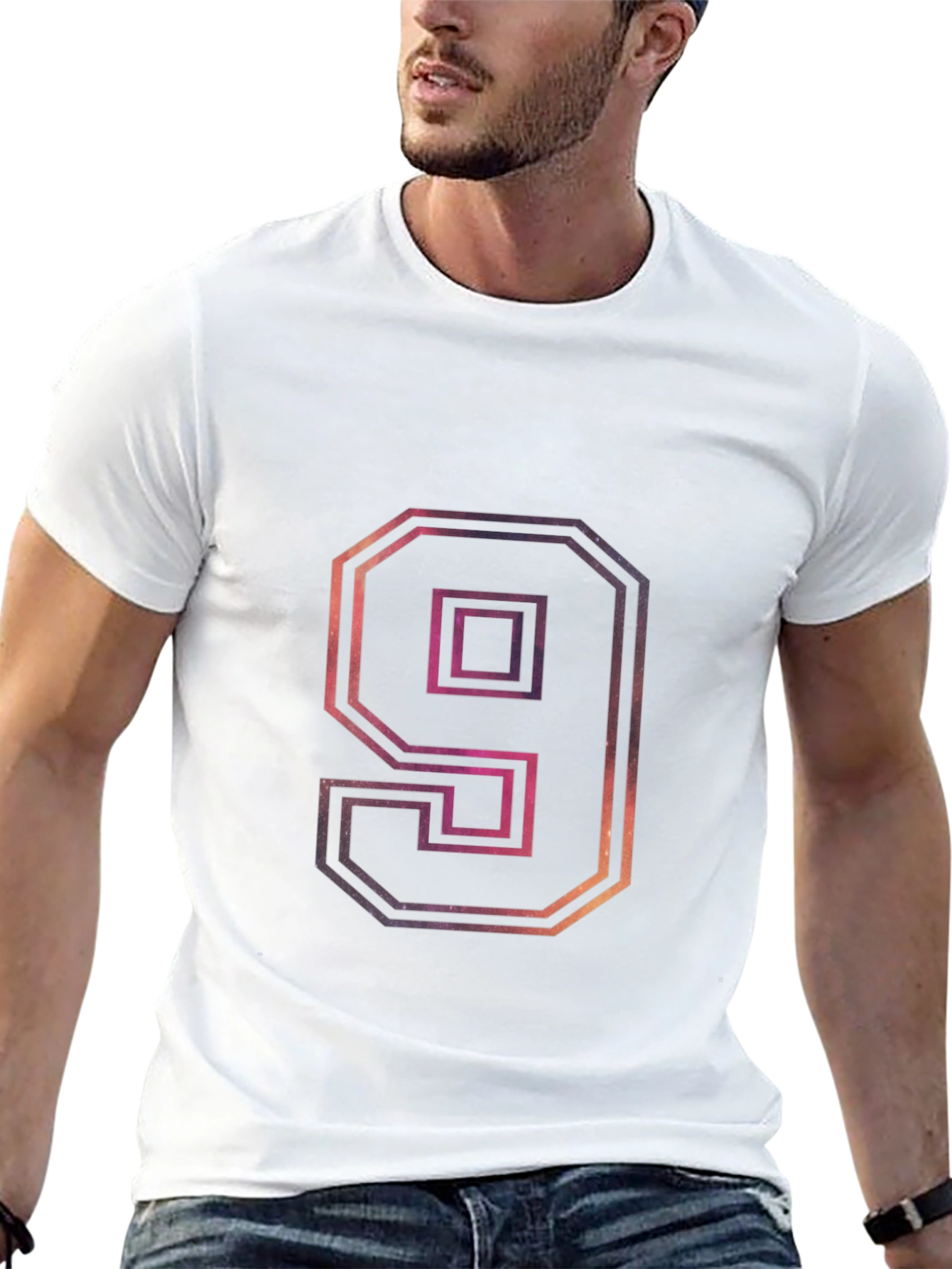 Number 9 Galaxy Graphic Tee - Trendy Design