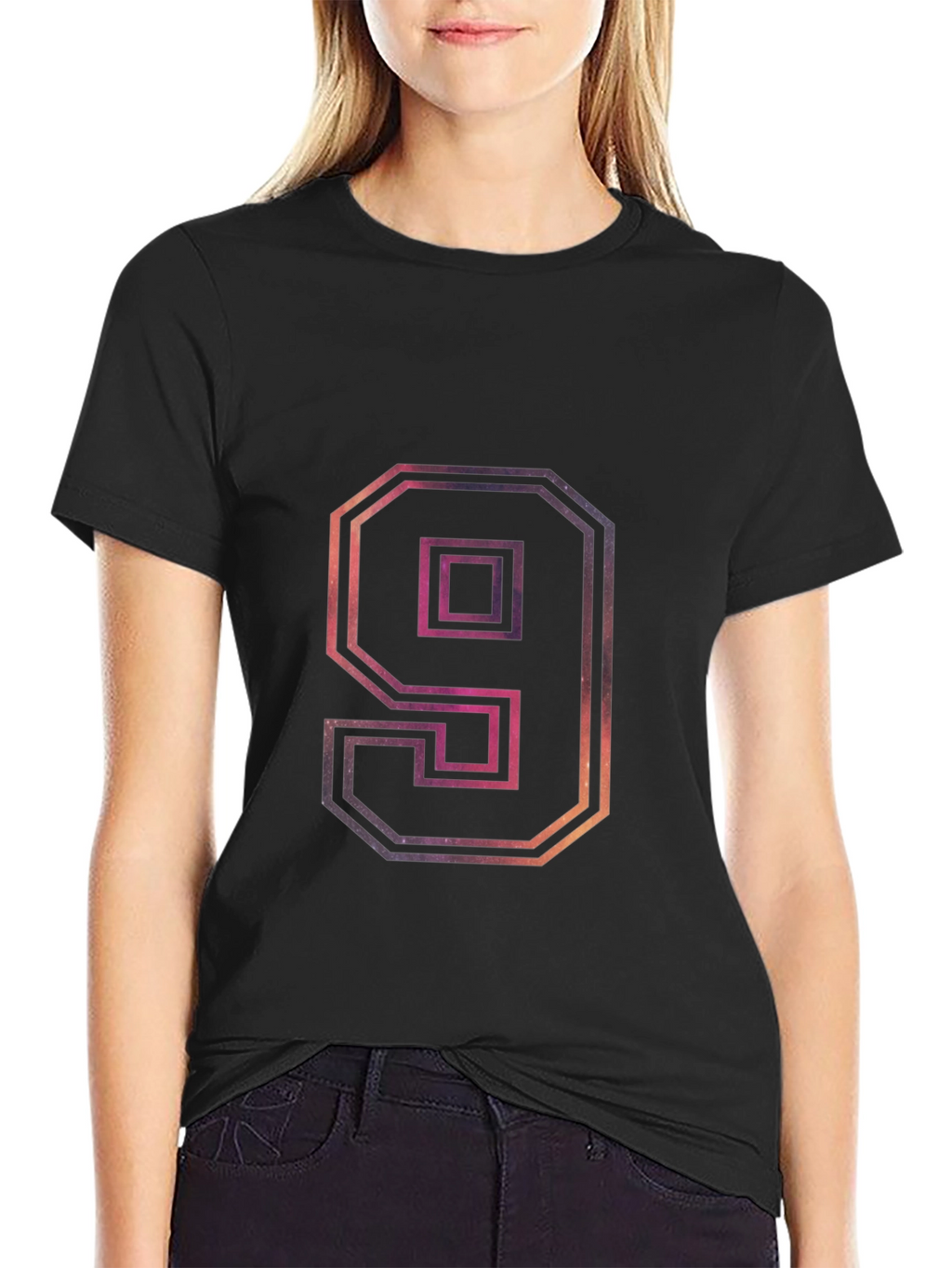 Number 9 Galaxy Graphic Tee - Trendy Design