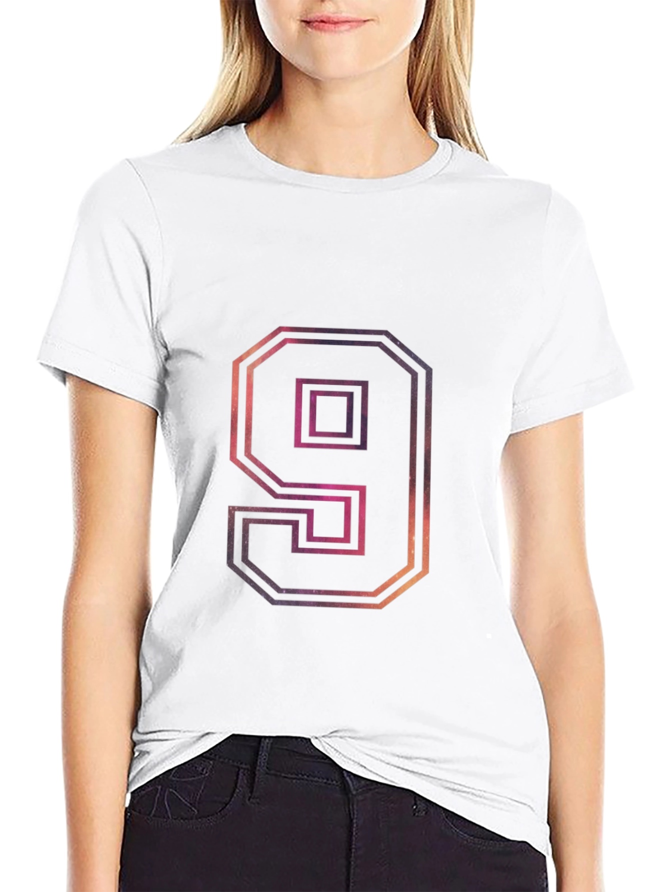 Number 9 Galaxy Graphic Tee - Trendy Design