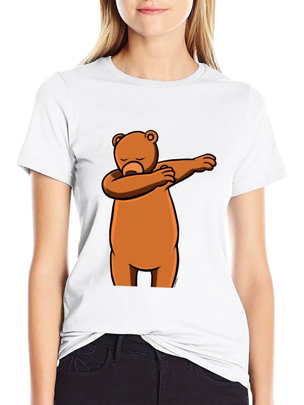 Dabbing Bear Black T-Shirt - Fun Cartoon Graphic Tee