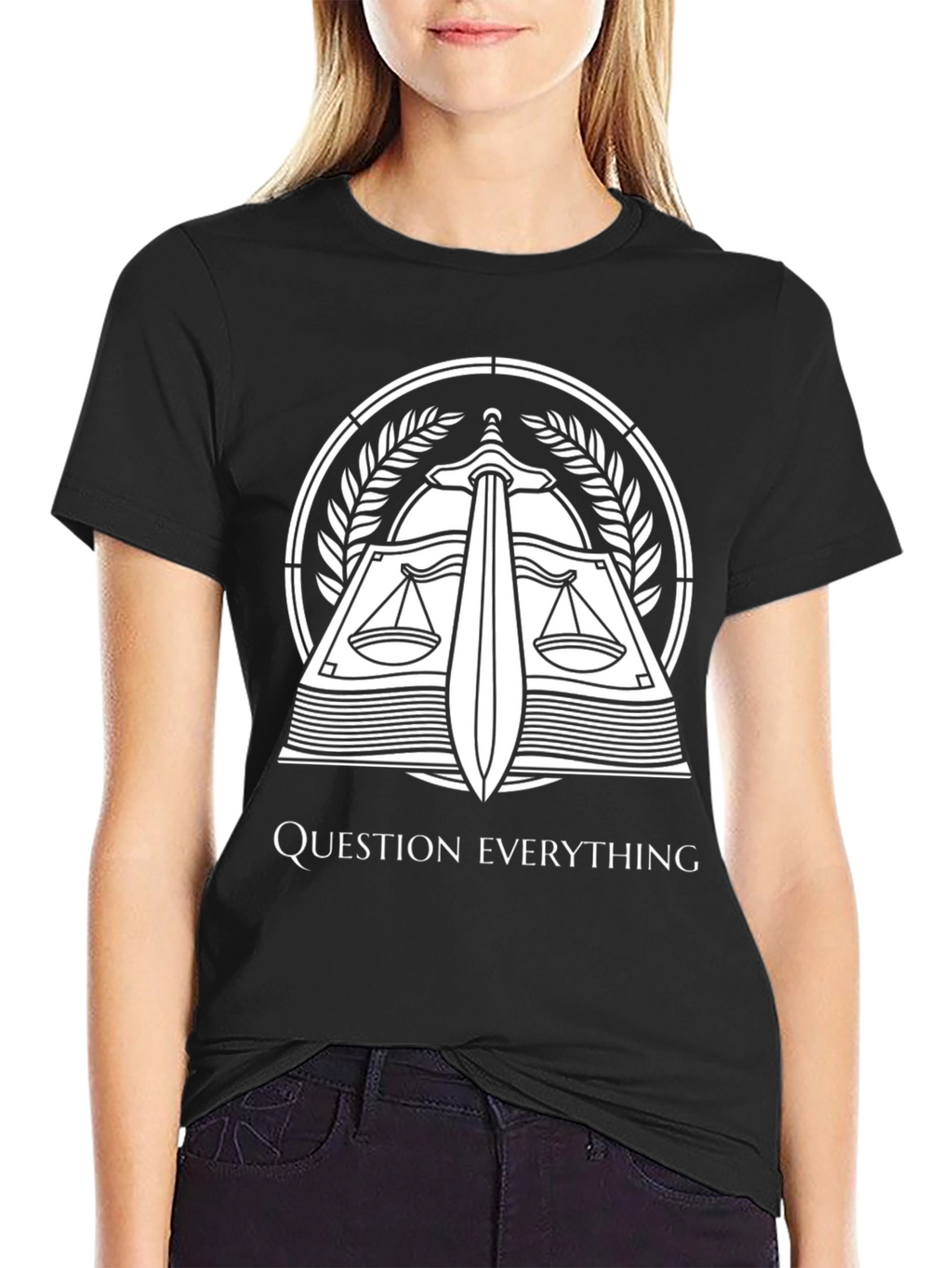 Question Everything Graphic Tee - Black Cotton