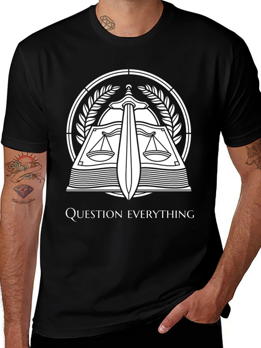 Question Everything Graphic Tee - Black Cotton
