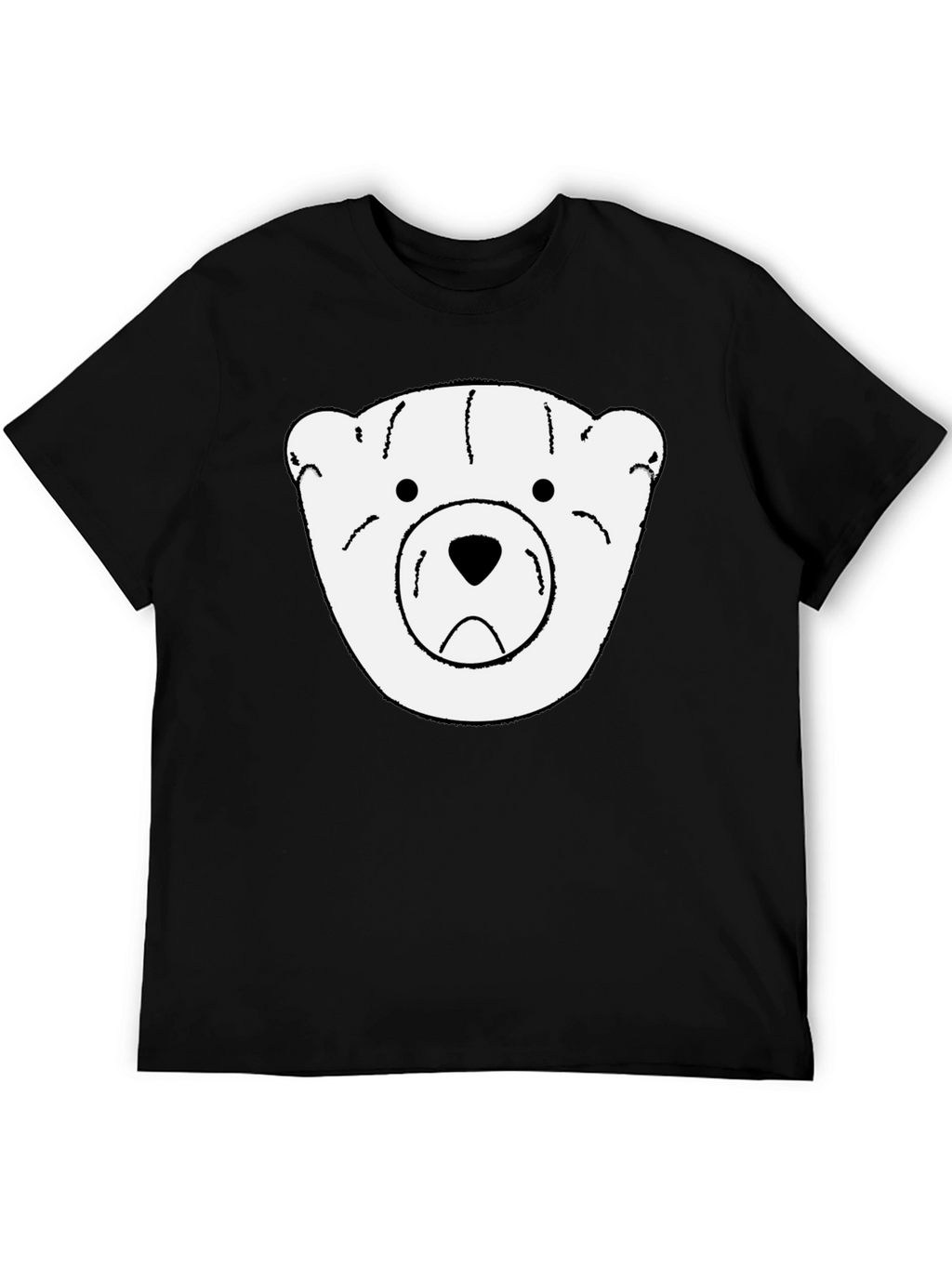 Black T-Shirt with White Bear Graphic