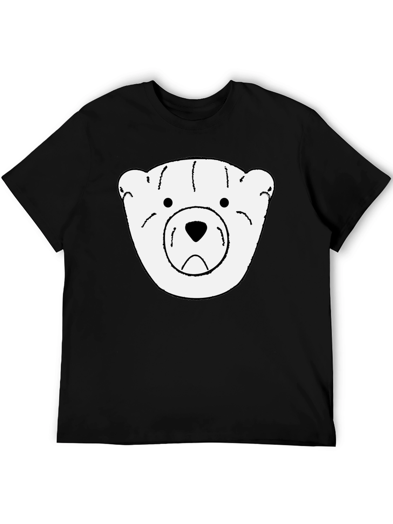 Black T-Shirt with White Bear Graphic