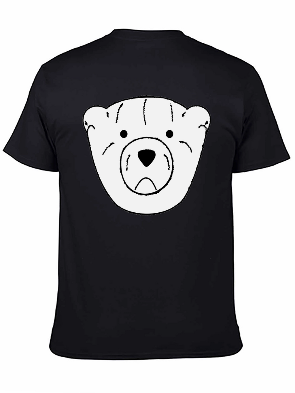 Black T-Shirt with White Bear Graphic