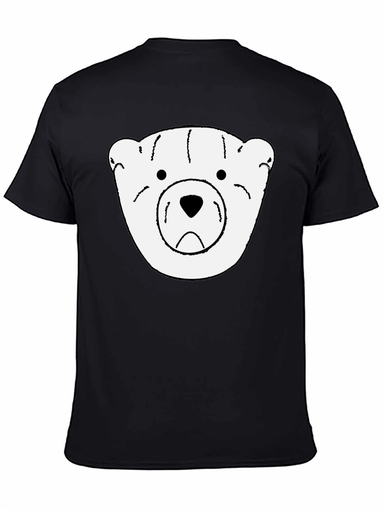 Black T-Shirt with White Bear Graphic