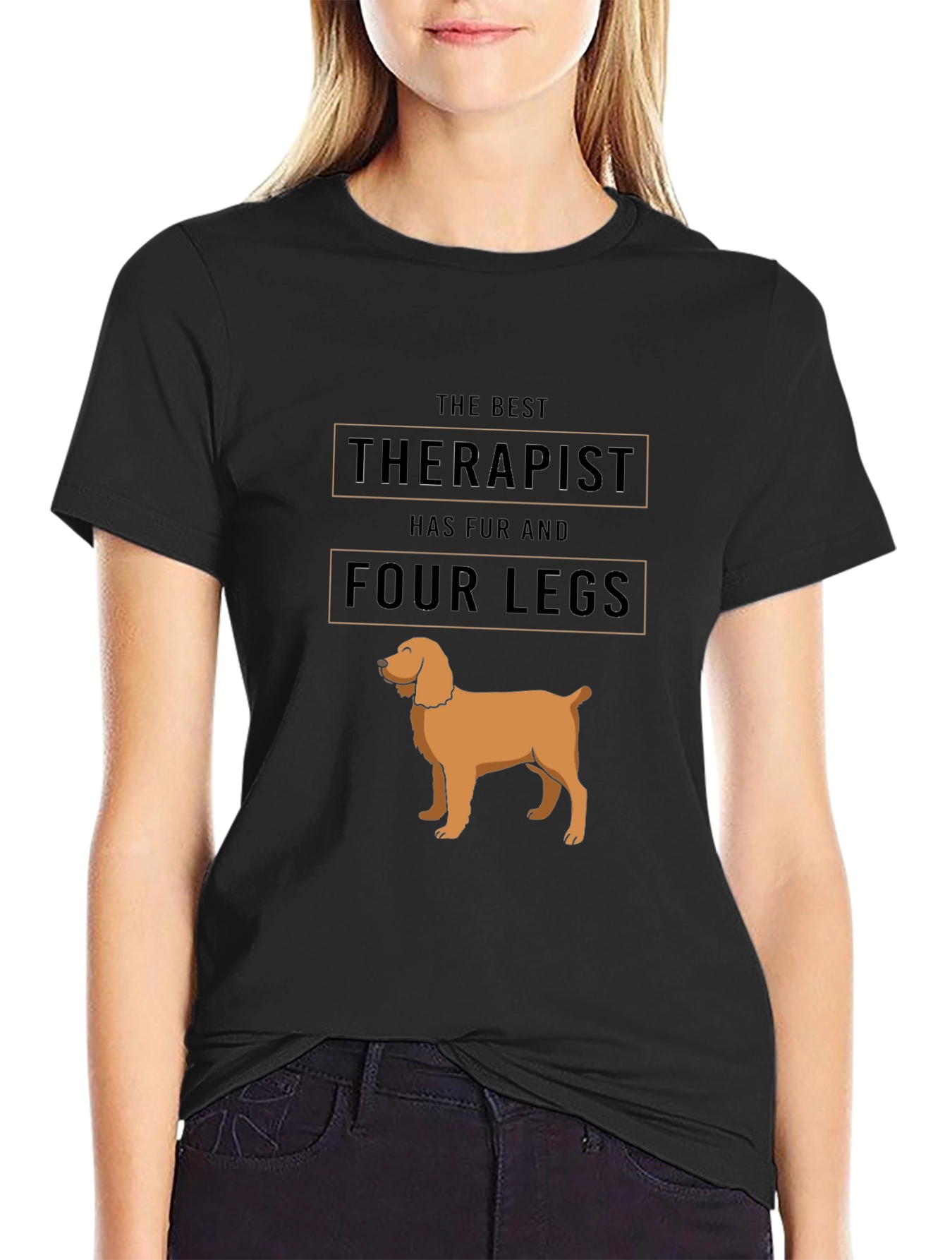 Dog Lover T-Shirt: Best Therapist Has Fur & Four Legs