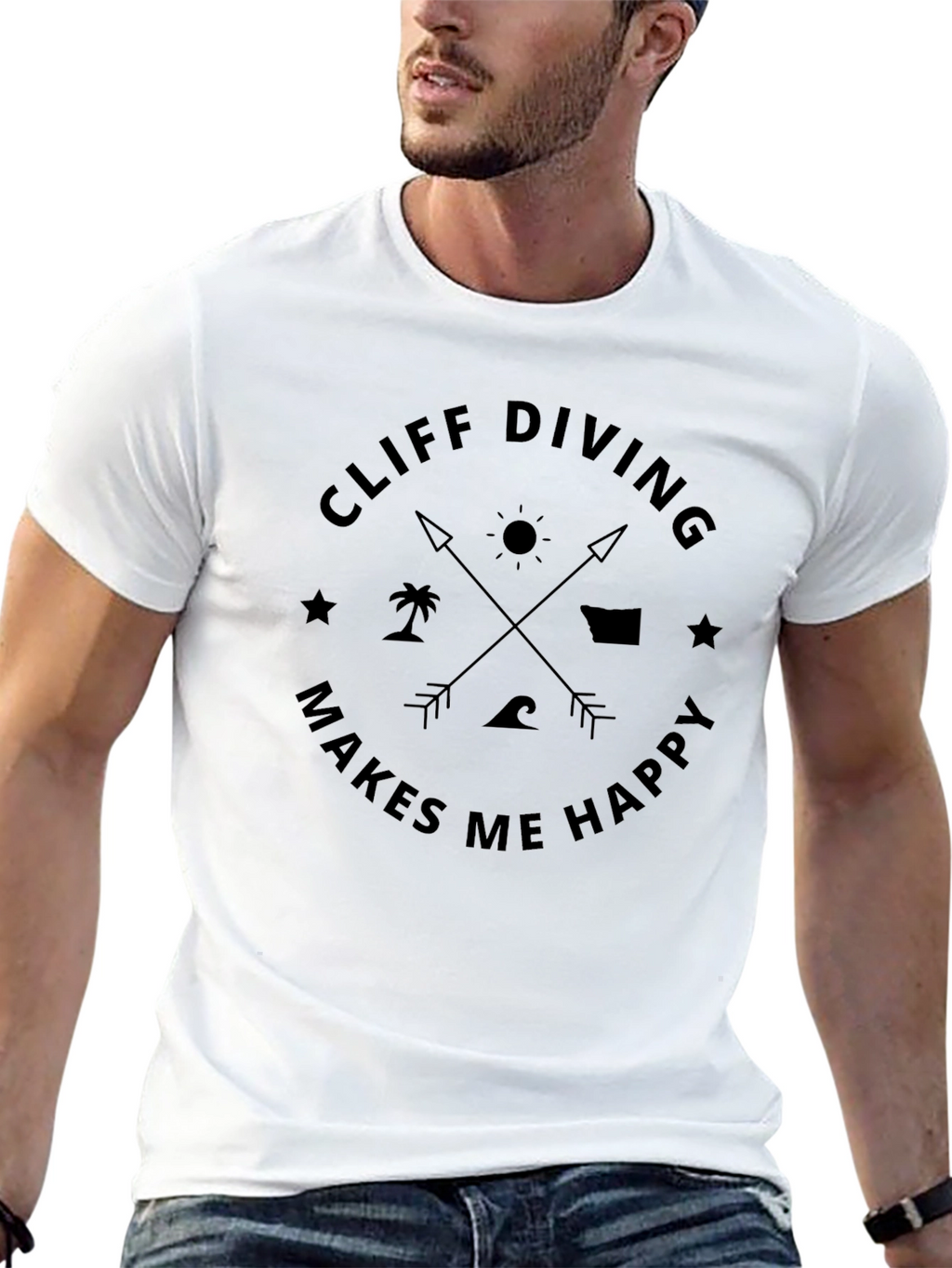 Cliff Diving Makes Me Happy Graphic T-Shirt