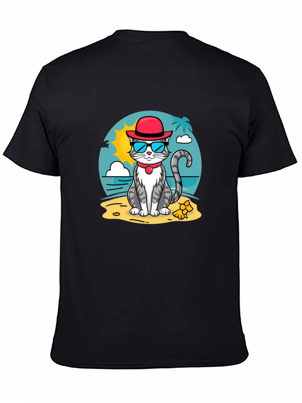Cool Cat Beach T-Shirt - Summer Vibes