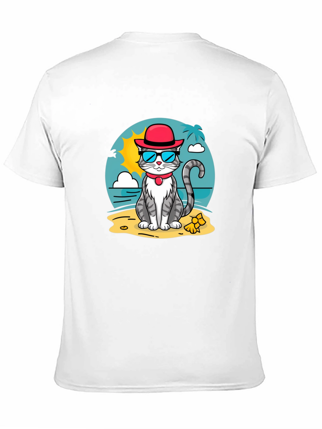 Cool Cat Beach T-Shirt - Summer Vibes