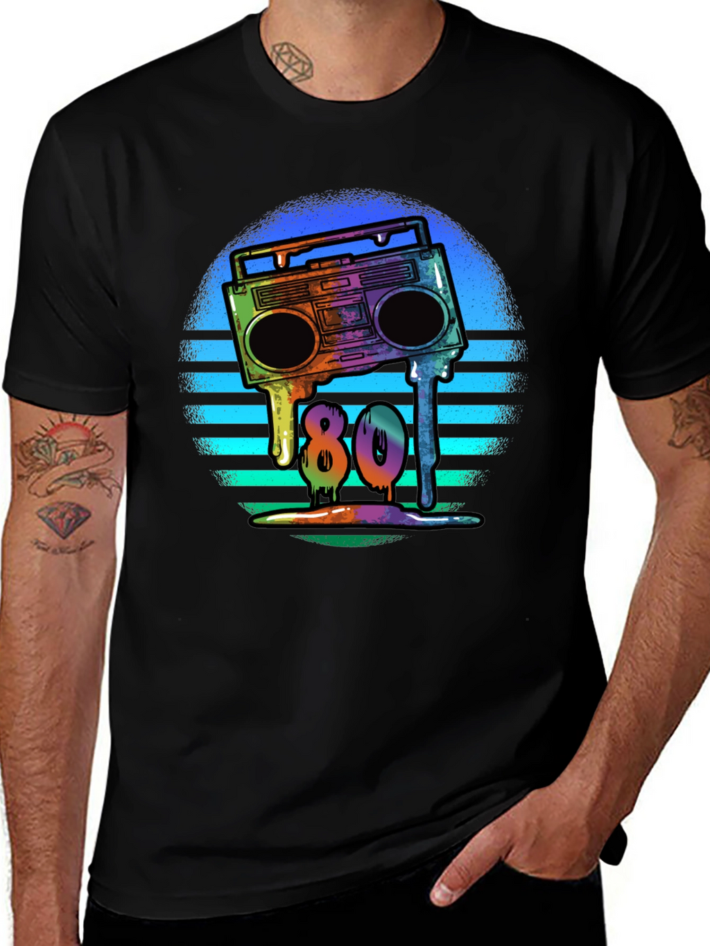 Retro 80s Boombox T-Shirt - Meltdown Design