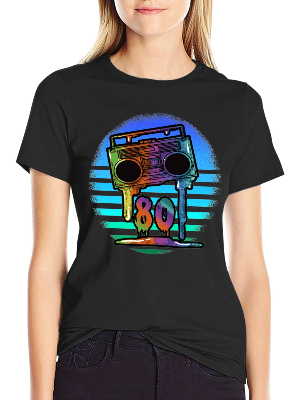 Retro 80s Boombox T-Shirt - Meltdown Design