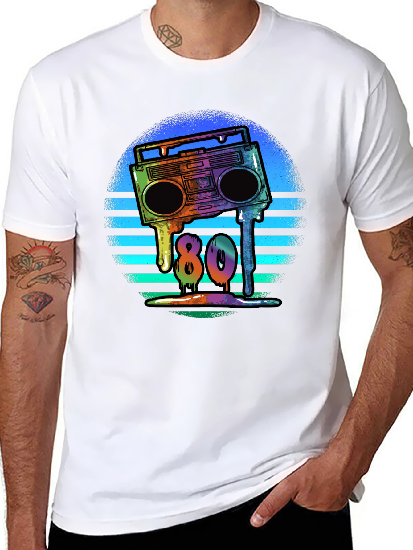 Retro 80s Boombox T-Shirt - Meltdown Design