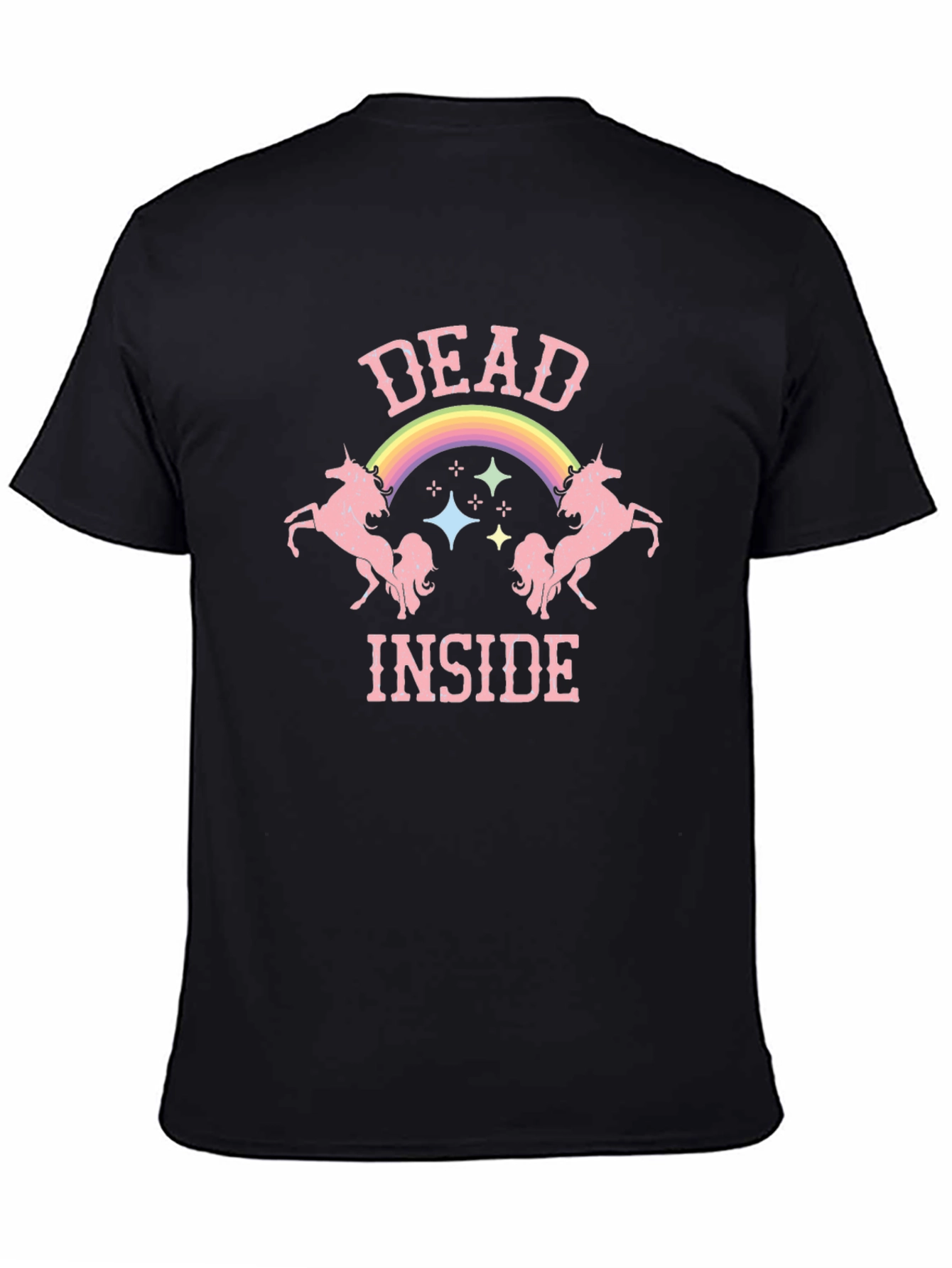Dead Inside Unicorn Graphic Tee - Black Cotton T-Shirt