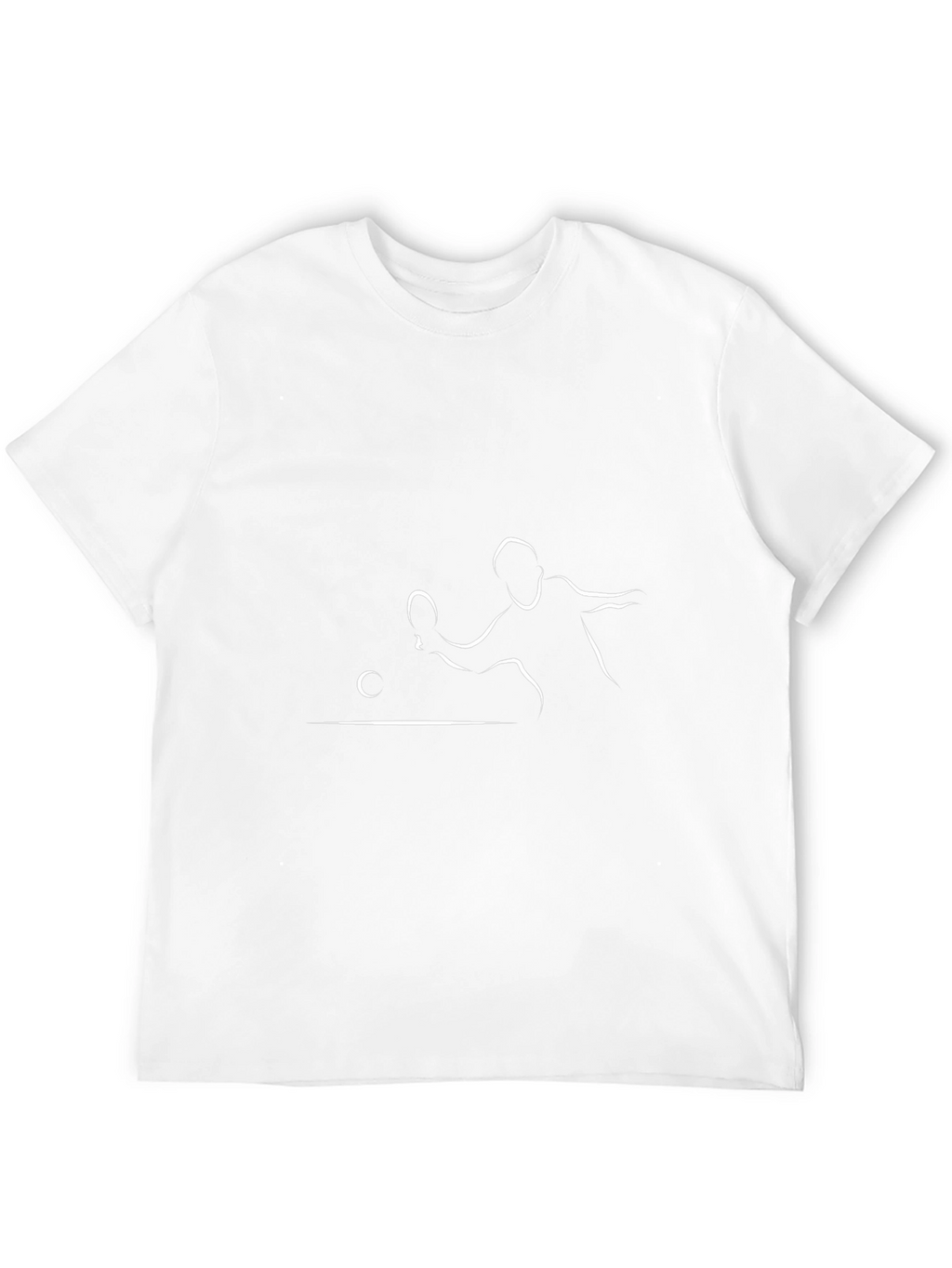 Minimalist Ping Pong Player Black T-Shirt