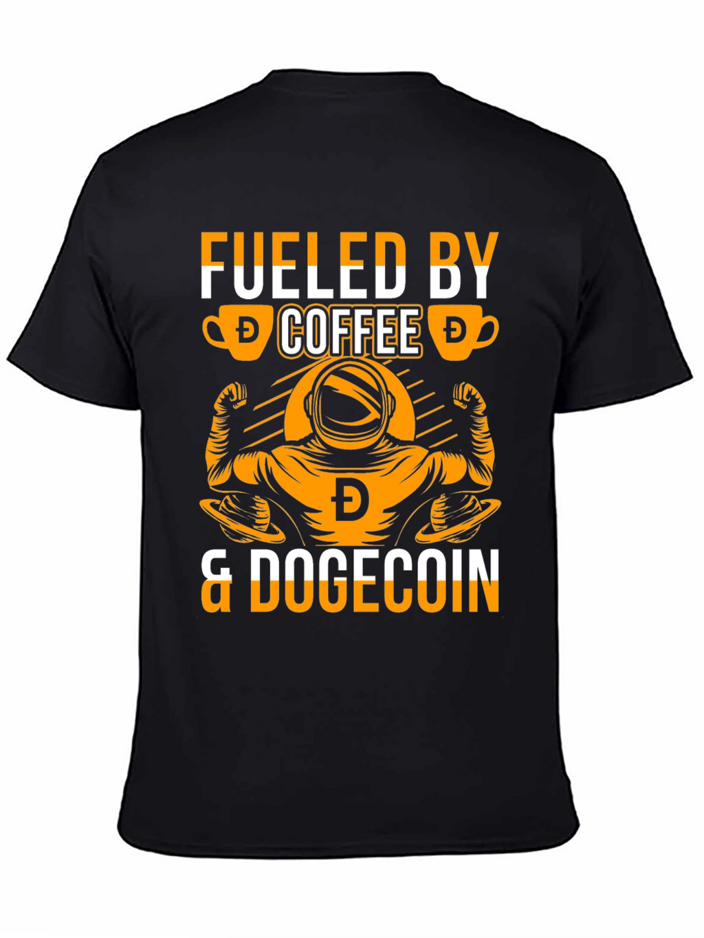 Fueled By Coffee & Dogecoin T-Shirt – Crypto Meme Graphic Tee