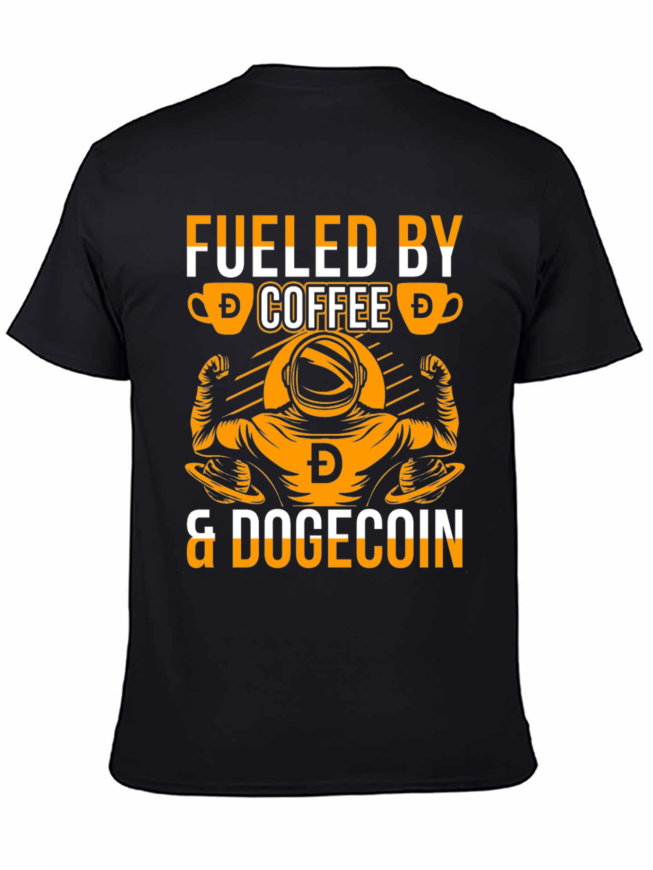 Fueled By Coffee & Dogecoin T-Shirt – Crypto Meme Graphic Tee