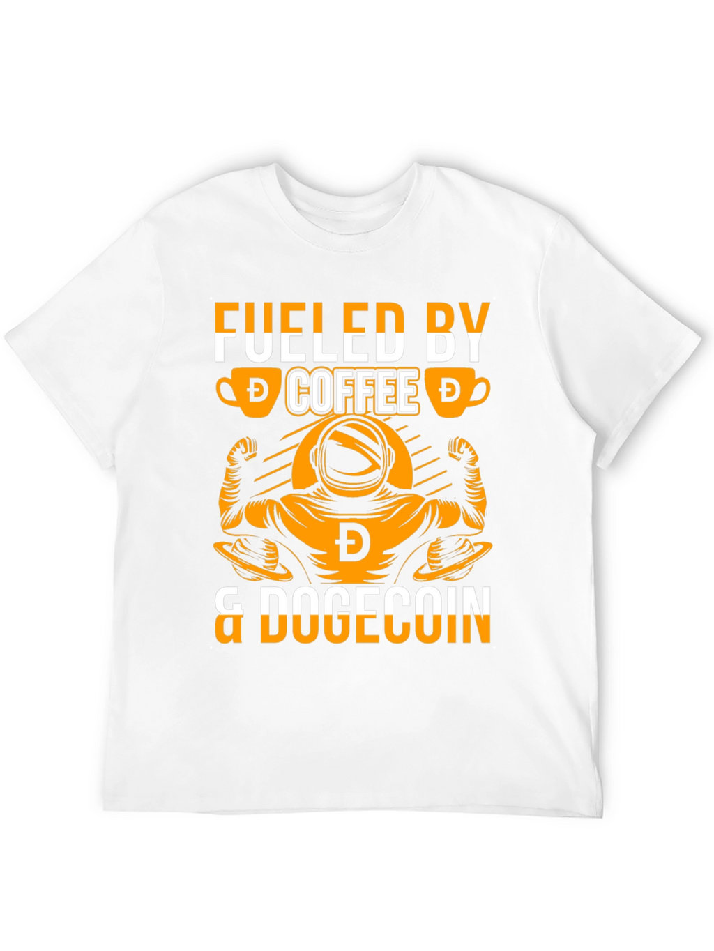Fueled By Coffee & Dogecoin T-Shirt – Crypto Meme Graphic Tee